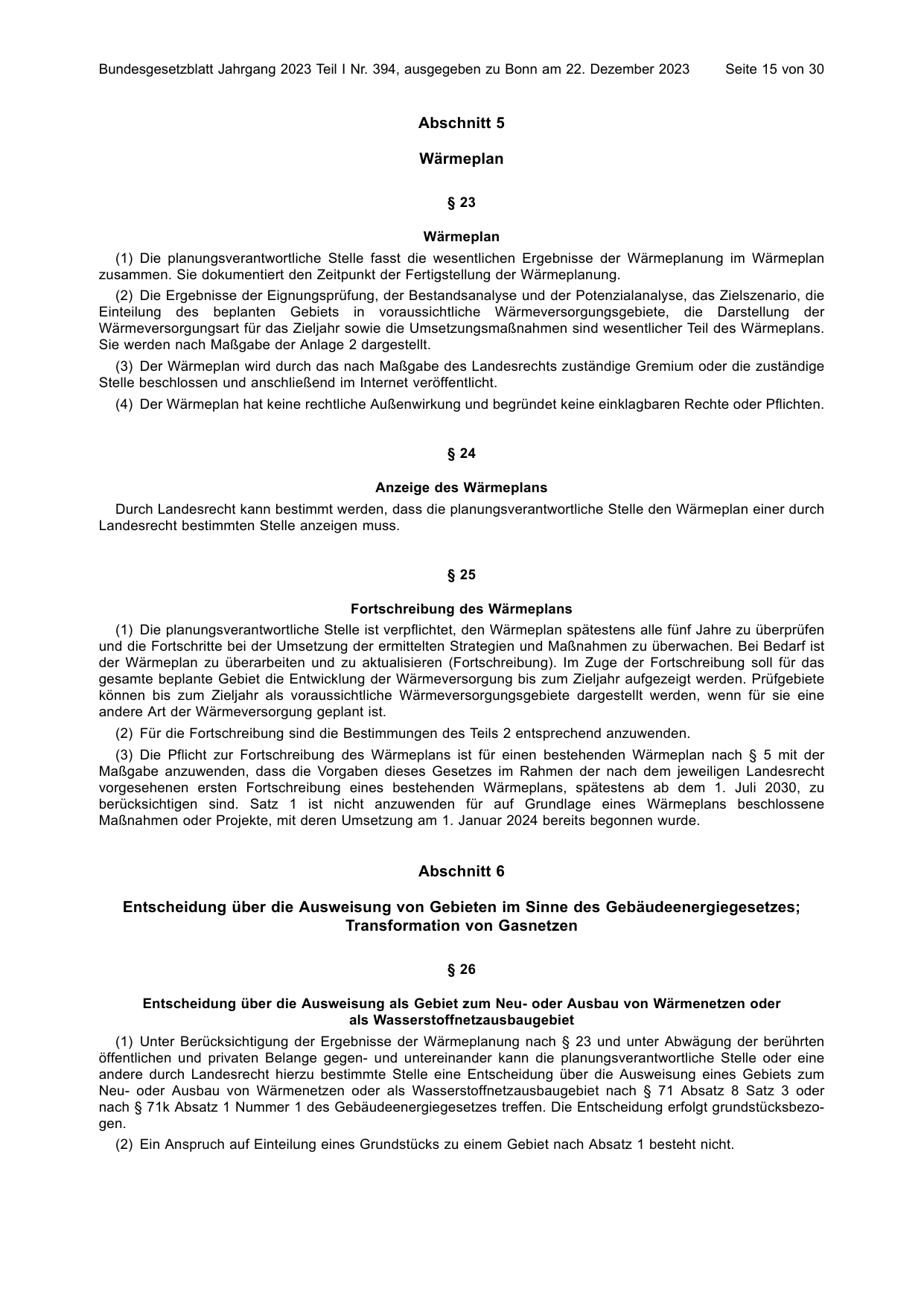 BGBl. 2023, Seite 15 — Originalseite als Abbildung