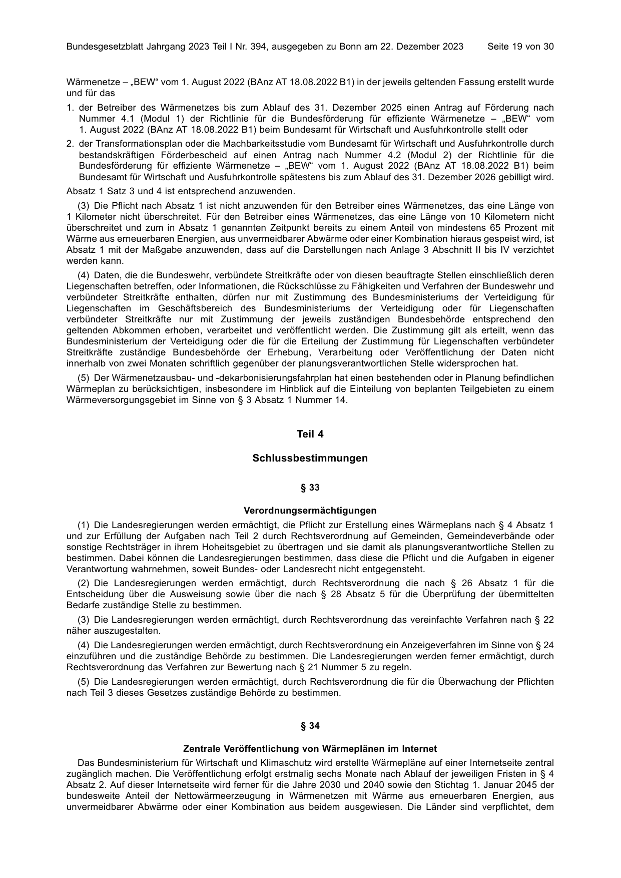 BGBl. 2023, Seite 19 — Originalseite als Abbildung