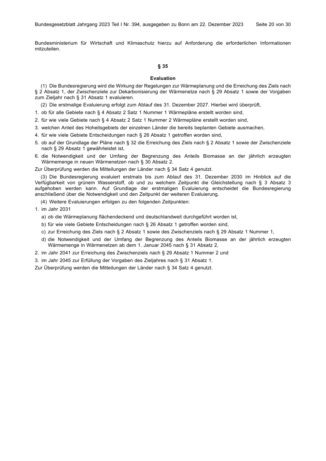 BGBl. 2023, Seite 20 — Originalseite als Abbildung