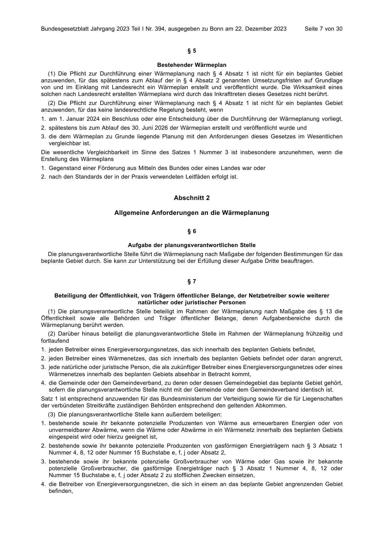 BGBl. 2023, Seite 7 — Originalseite als Abbildung