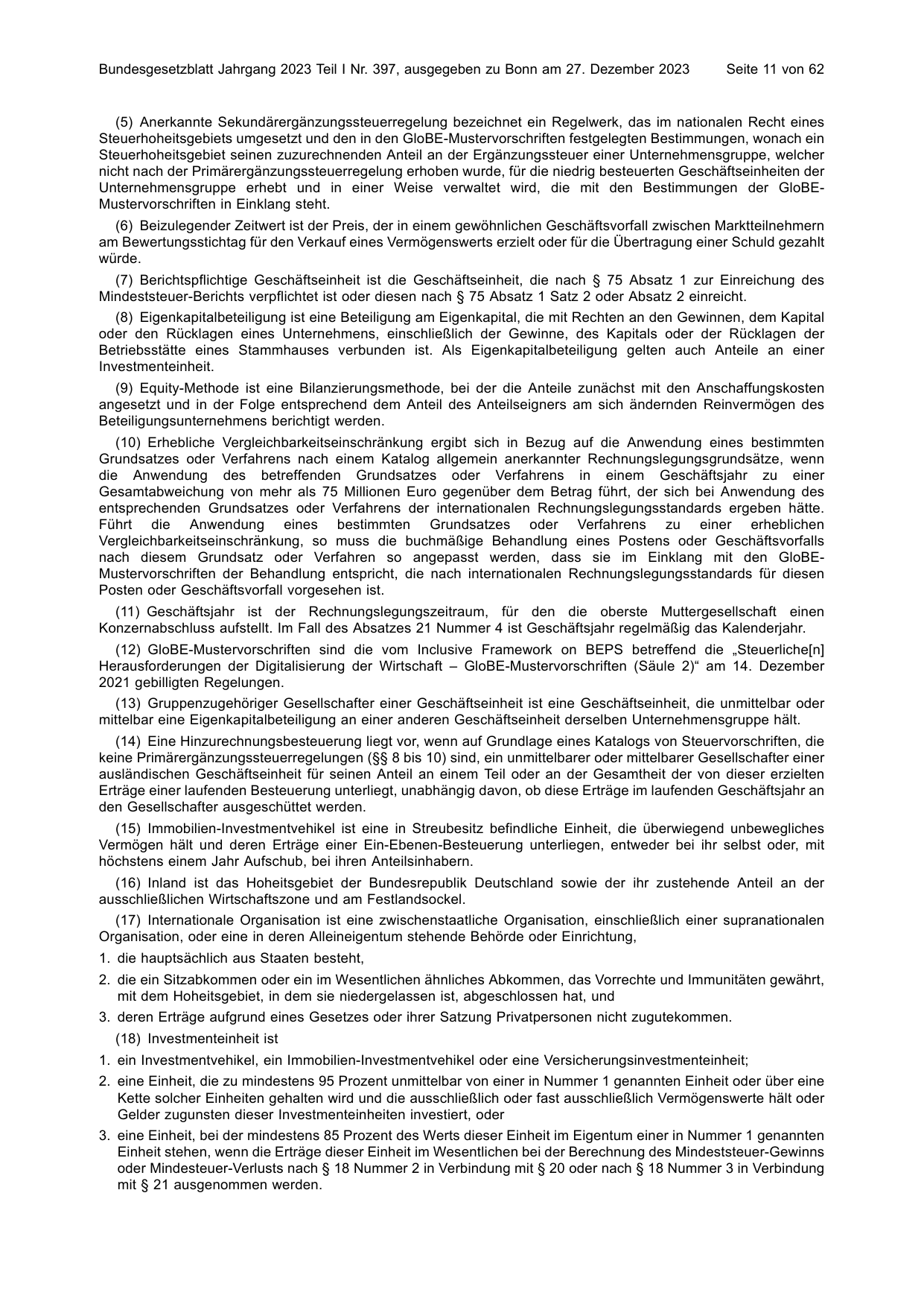 BGBl. 2023, Seite 11 — Originalseite als Abbildung