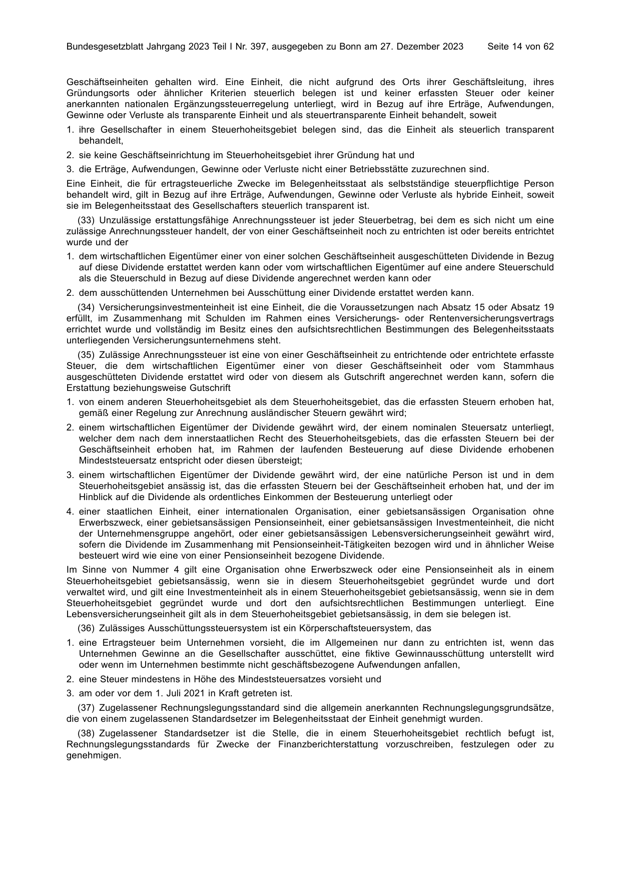 BGBl. 2023, Seite 14 — Originalseite als Abbildung