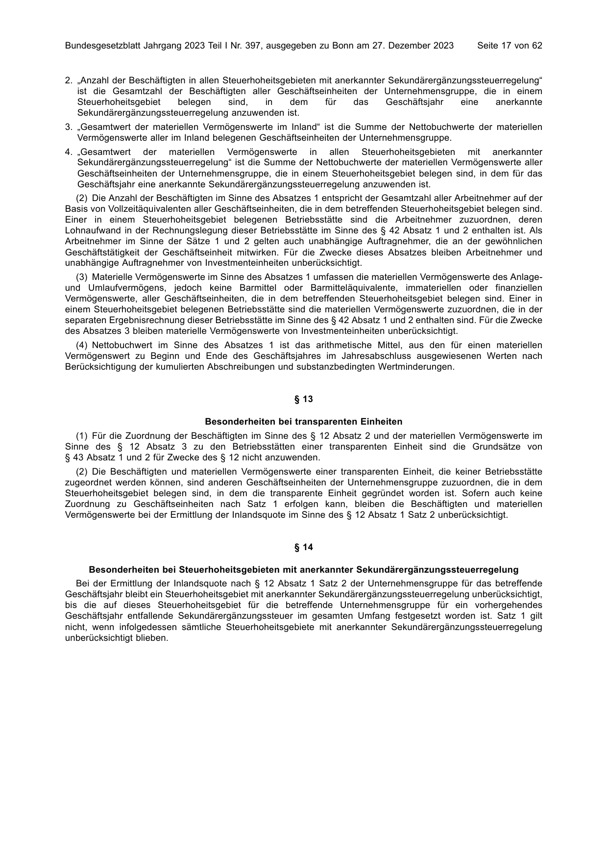 BGBl. 2023, Seite 17 — Originalseite als Abbildung