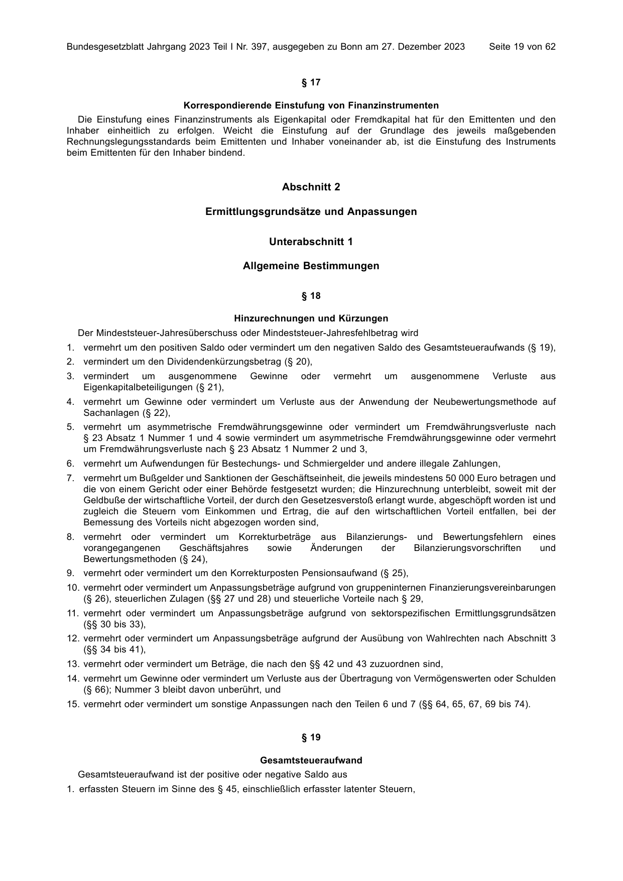 BGBl. 2023, Seite 19 — Originalseite als Abbildung