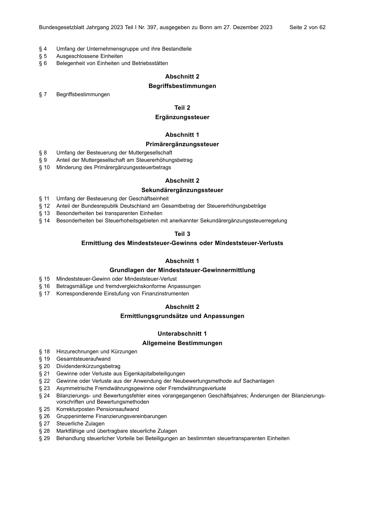 BGBl. 2023, Seite 2 — Originalseite als Abbildung
