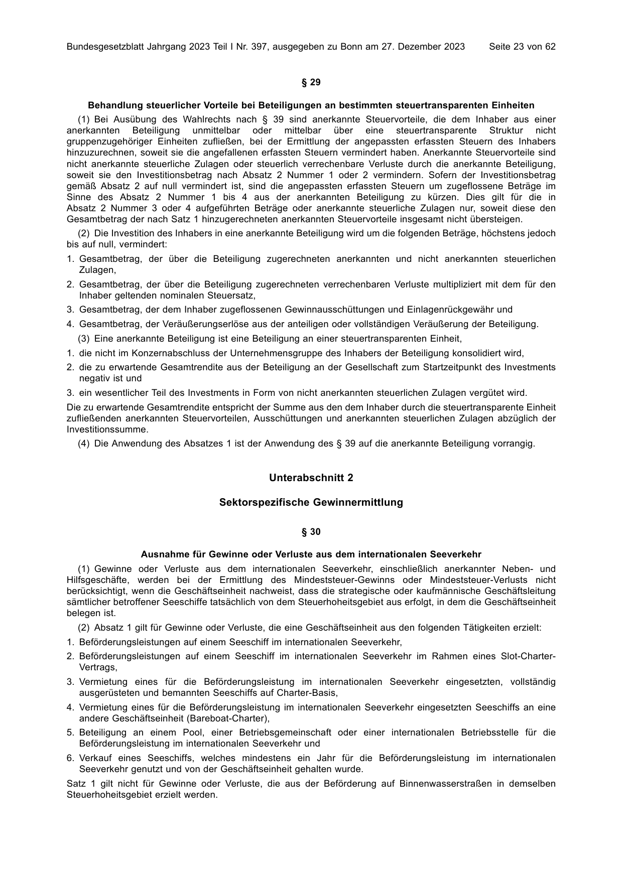 BGBl. 2023, Seite 23 — Originalseite als Abbildung
