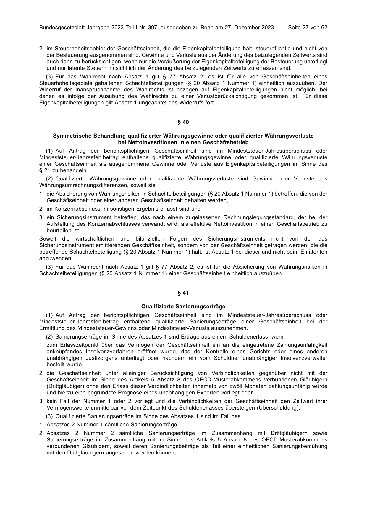 BGBl. 2023, Seite 27 — Originalseite als Abbildung