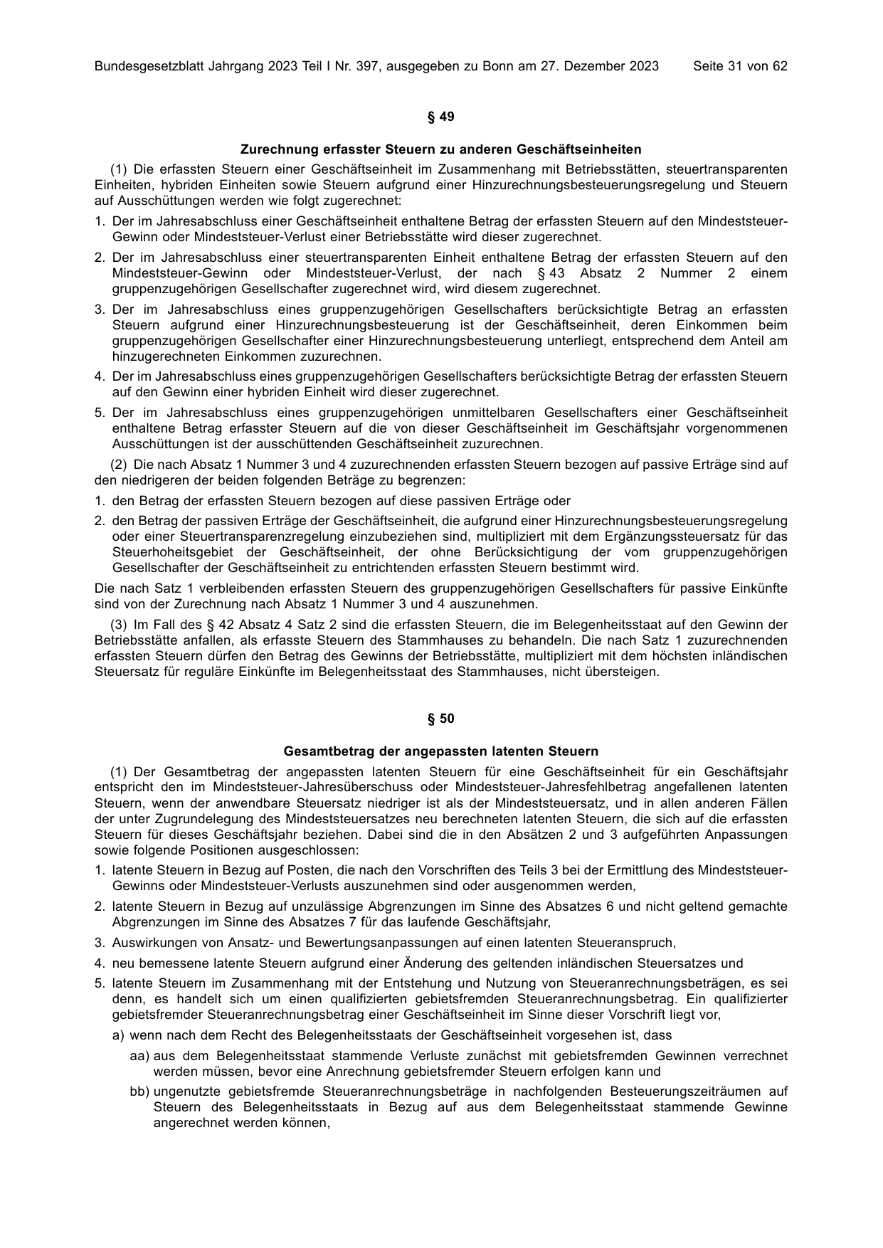 BGBl. 2023, Seite 31 — Originalseite als Abbildung