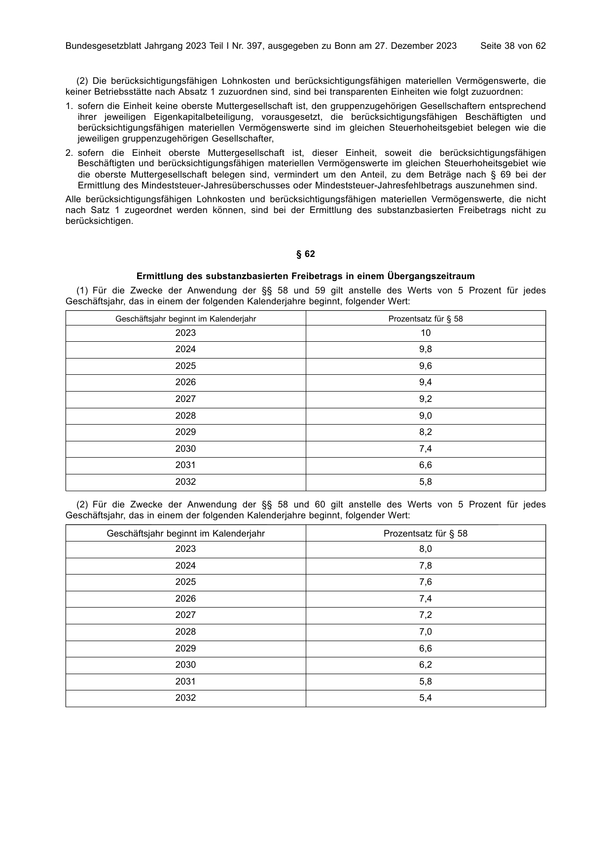 BGBl. 2023, Seite 38 — Originalseite als Abbildung