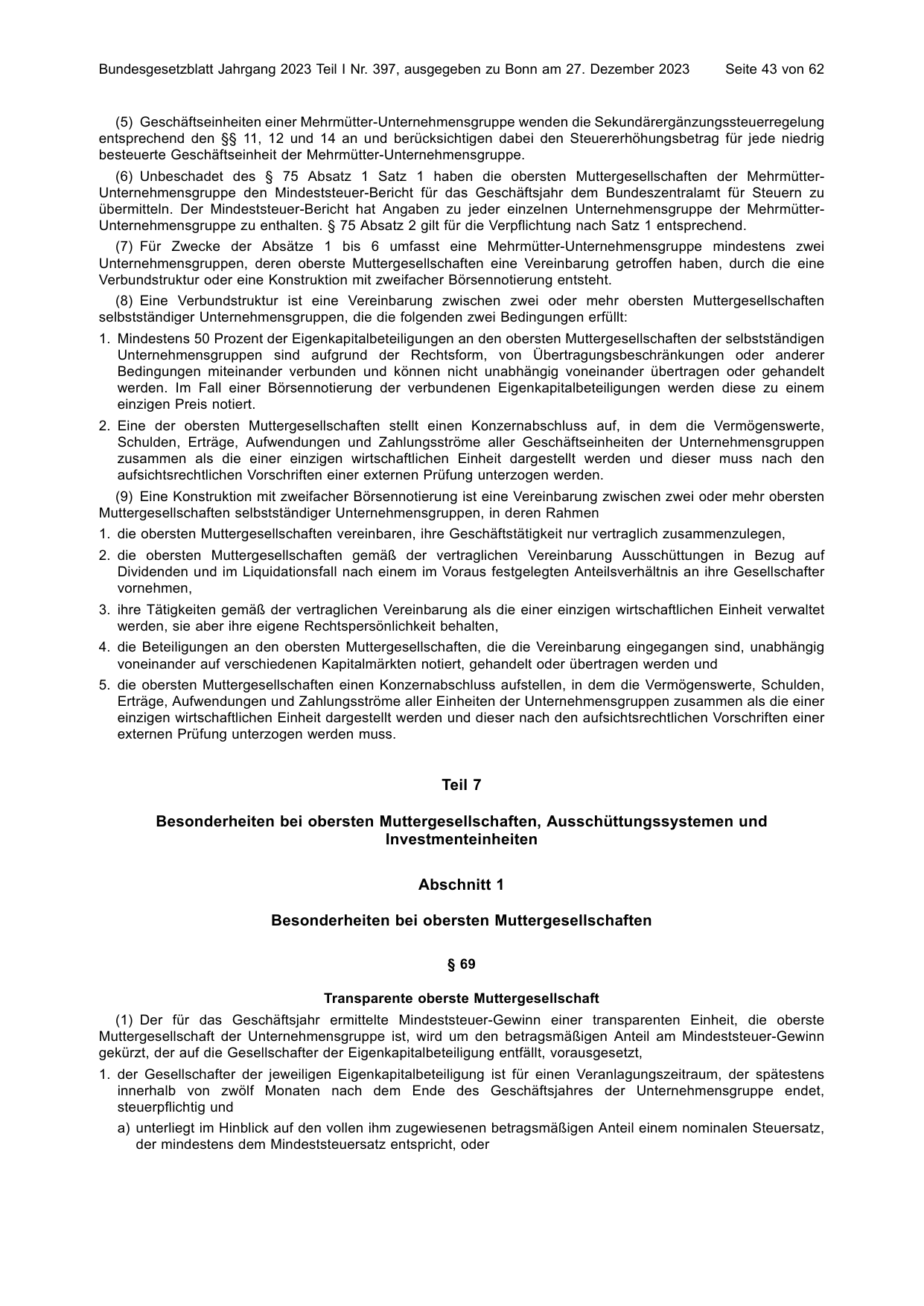 BGBl. 2023, Seite 43 — Originalseite als Abbildung