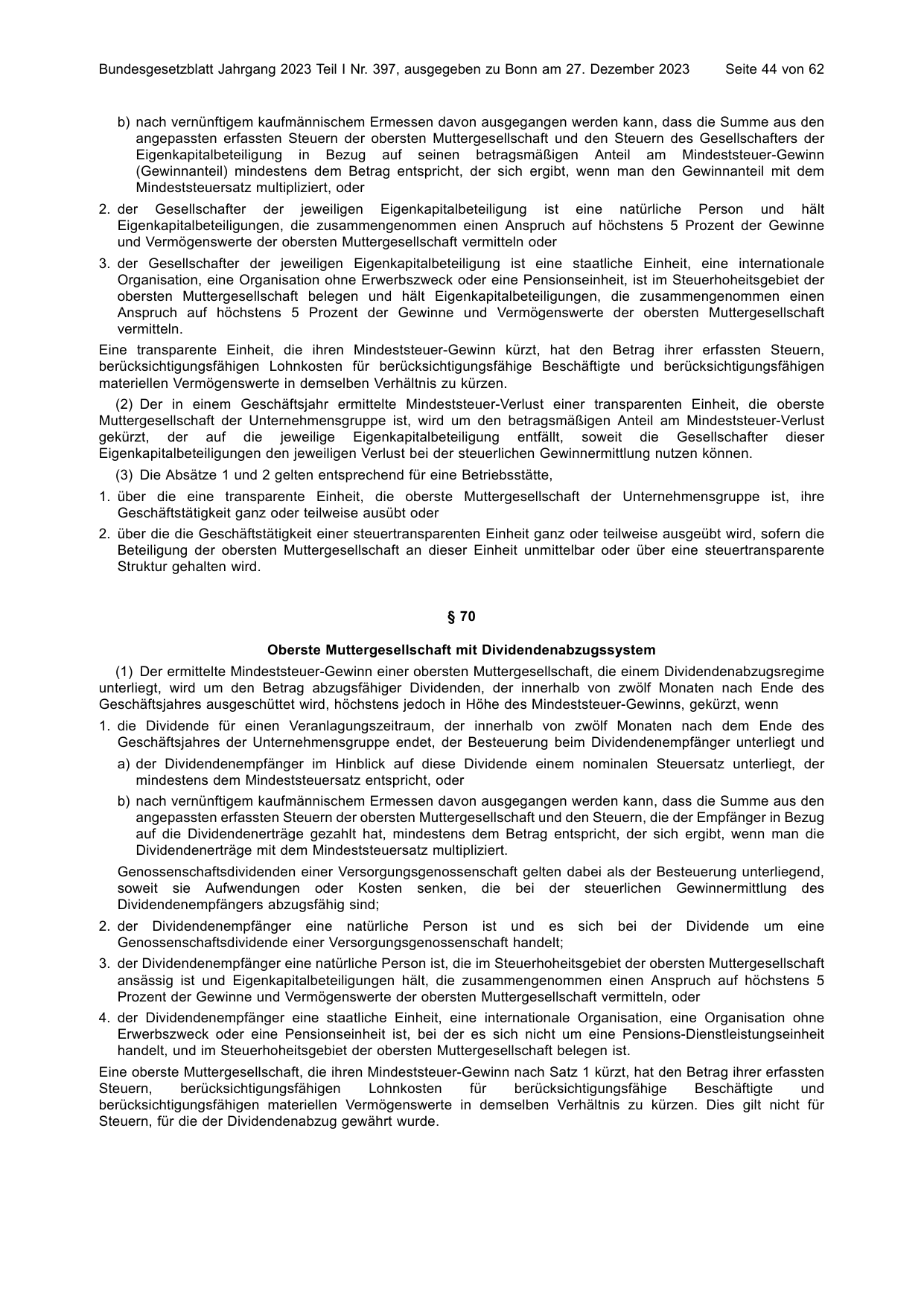 BGBl. 2023, Seite 44 — Originalseite als Abbildung