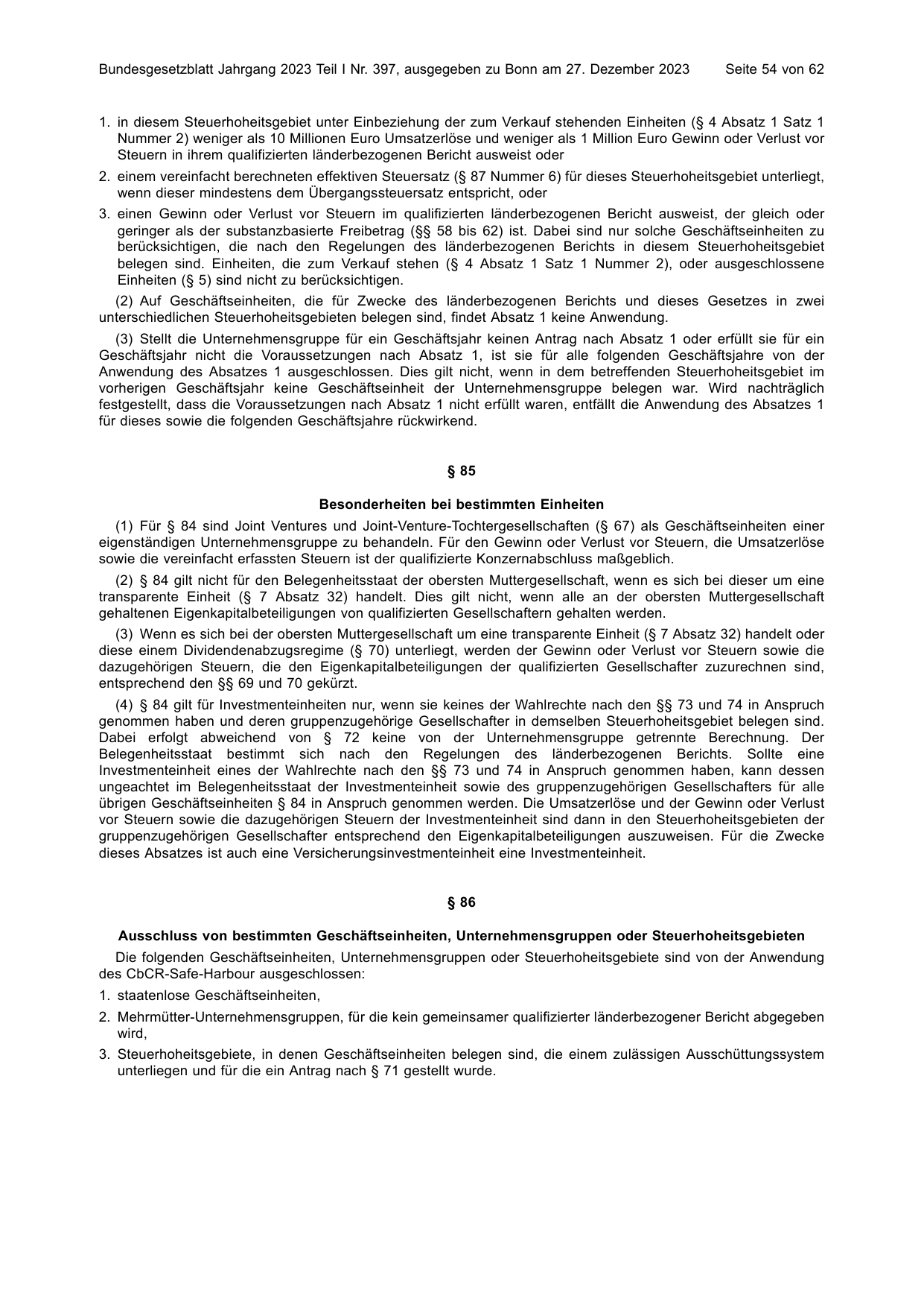 BGBl. 2023, Seite 54 — Originalseite als Abbildung