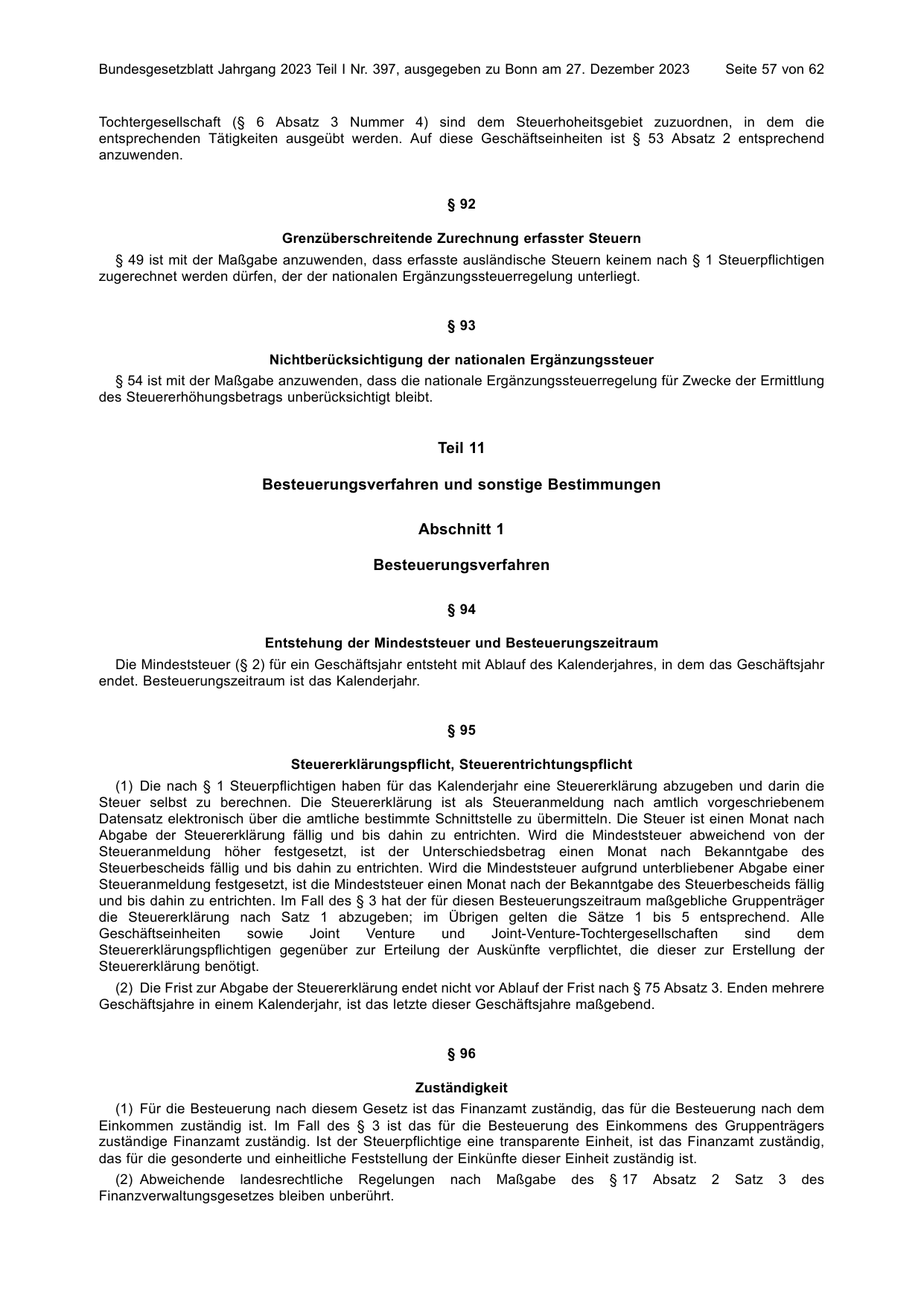 BGBl. 2023, Seite 57 — Originalseite als Abbildung