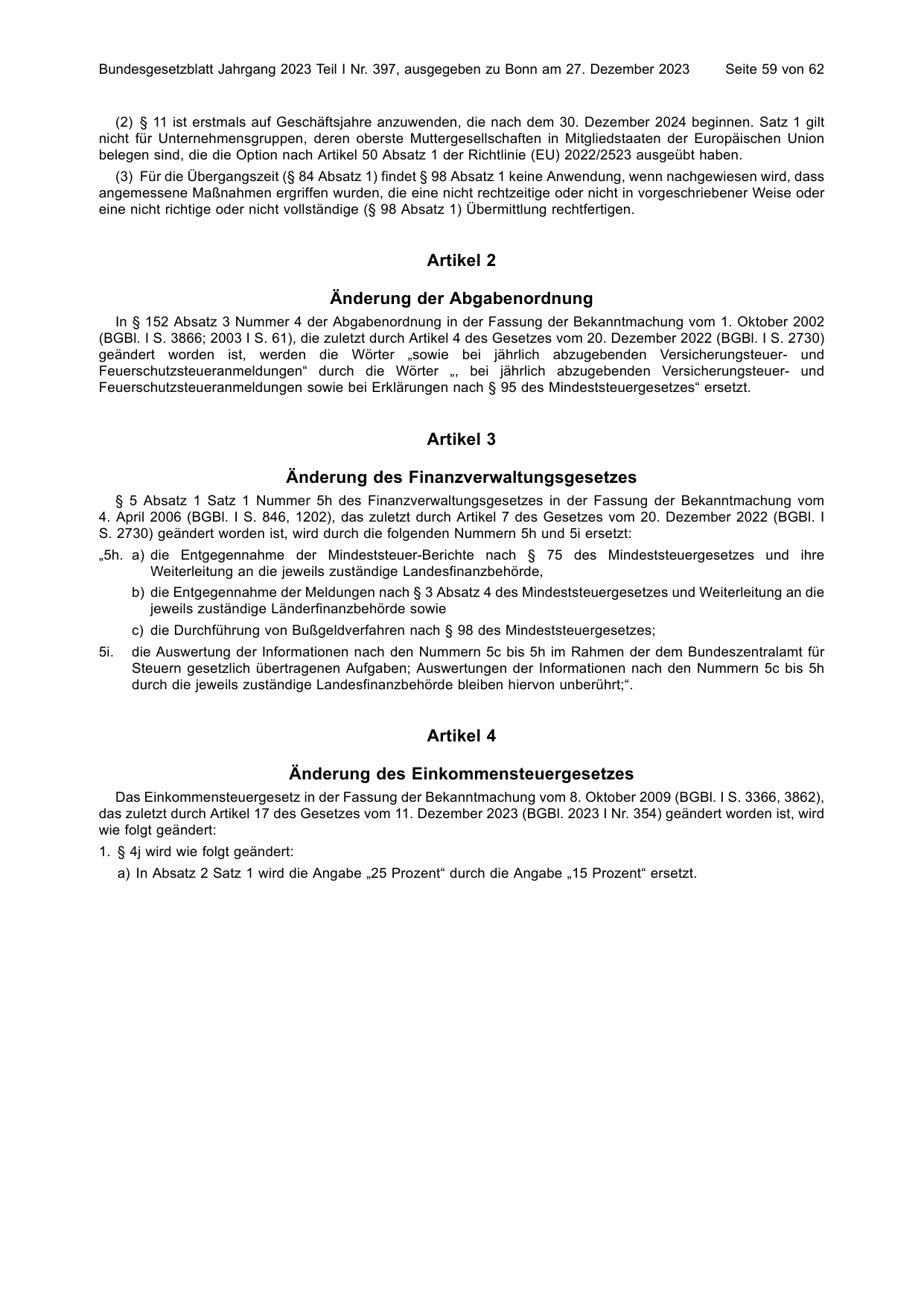 BGBl. 2023, Seite 59 — Originalseite als Abbildung