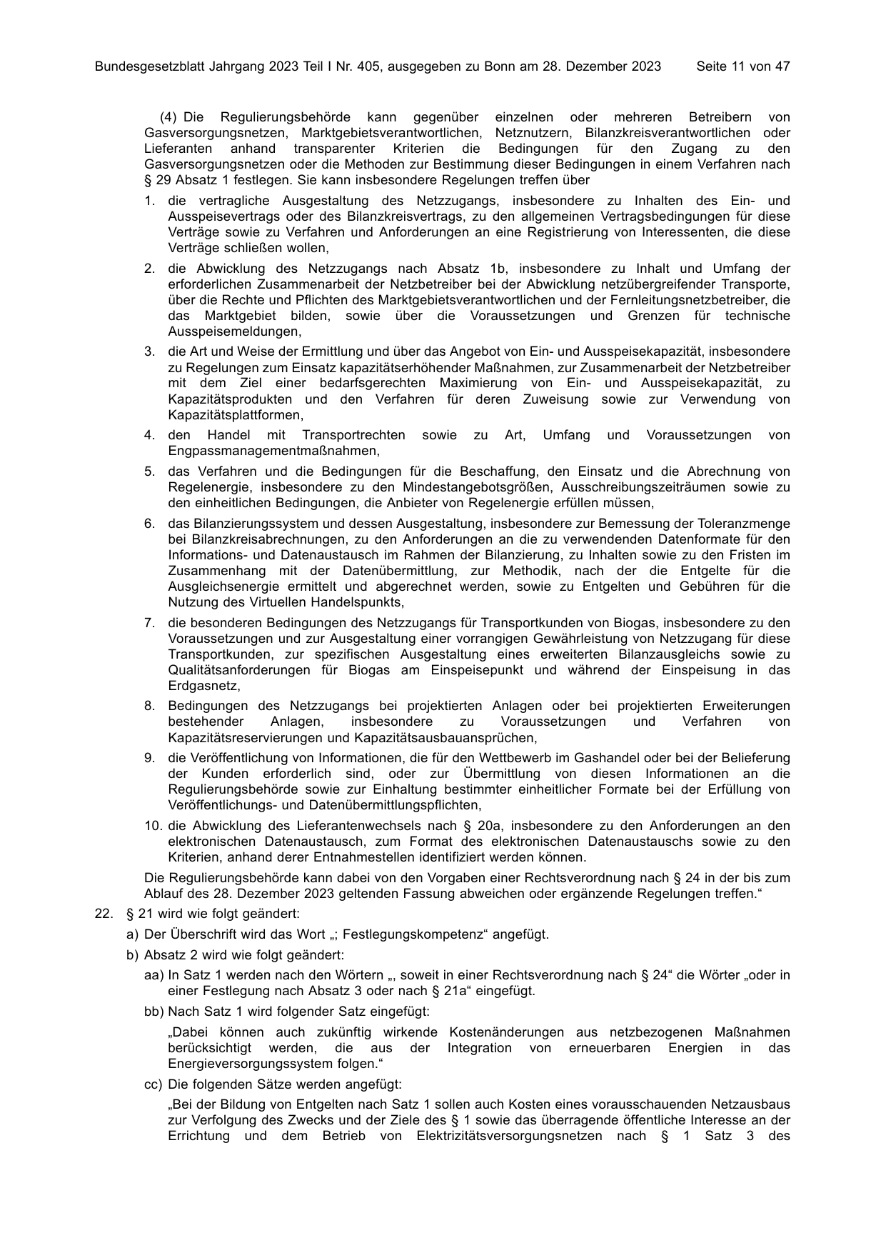 BGBl. 2023, Seite 11 — Originalseite als Abbildung