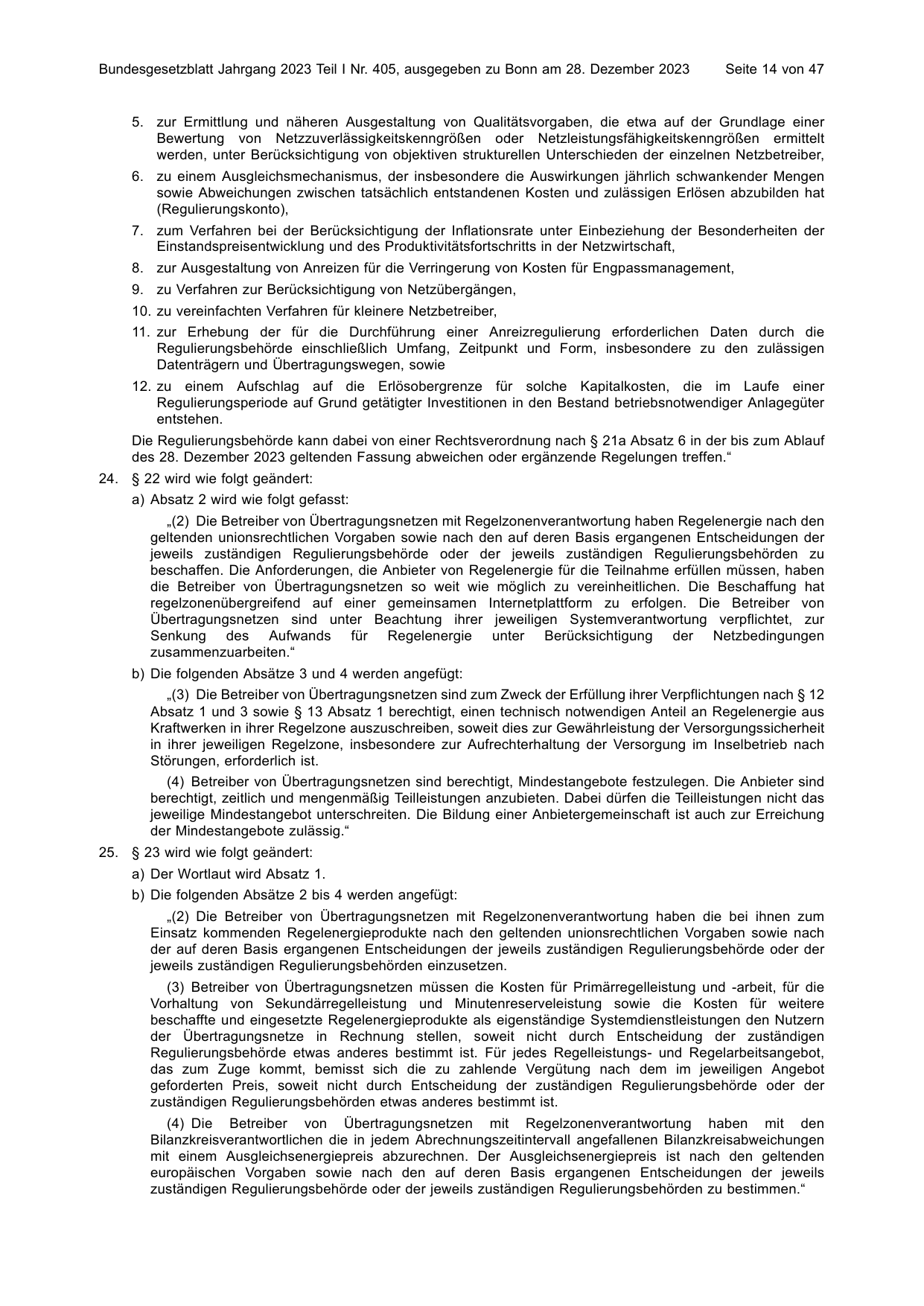 BGBl. 2023, Seite 14 — Originalseite als Abbildung