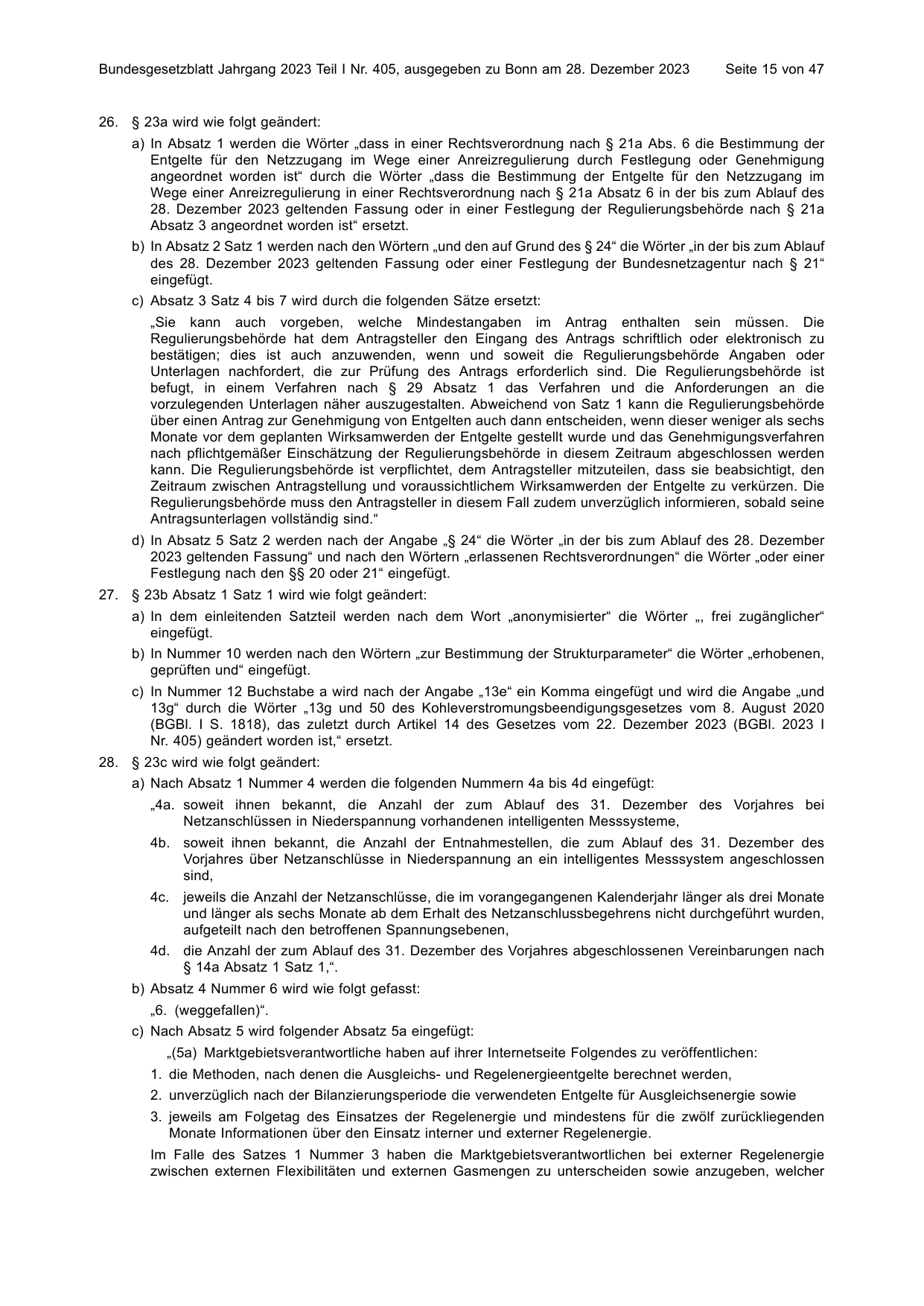 BGBl. 2023, Seite 15 — Originalseite als Abbildung