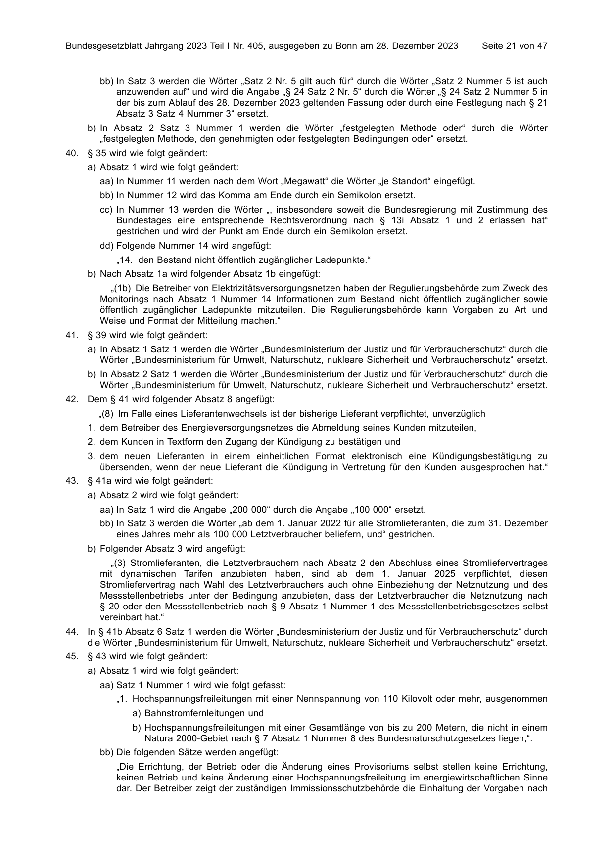 BGBl. 2023, Seite 21 — Originalseite als Abbildung