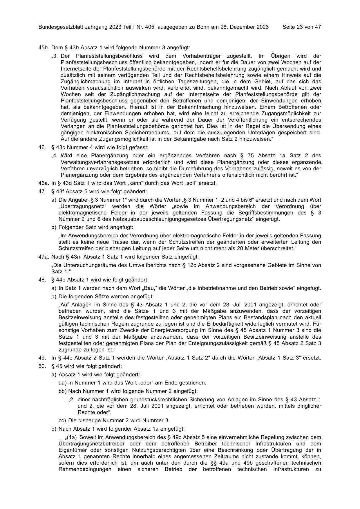 BGBl. 2023, Seite 23 — Originalseite als Abbildung