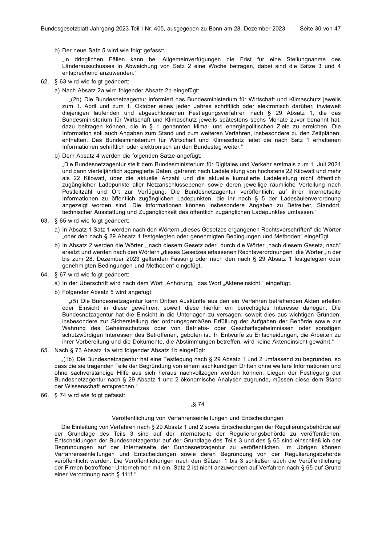 BGBl. 2023, Seite 30 — Originalseite als Abbildung