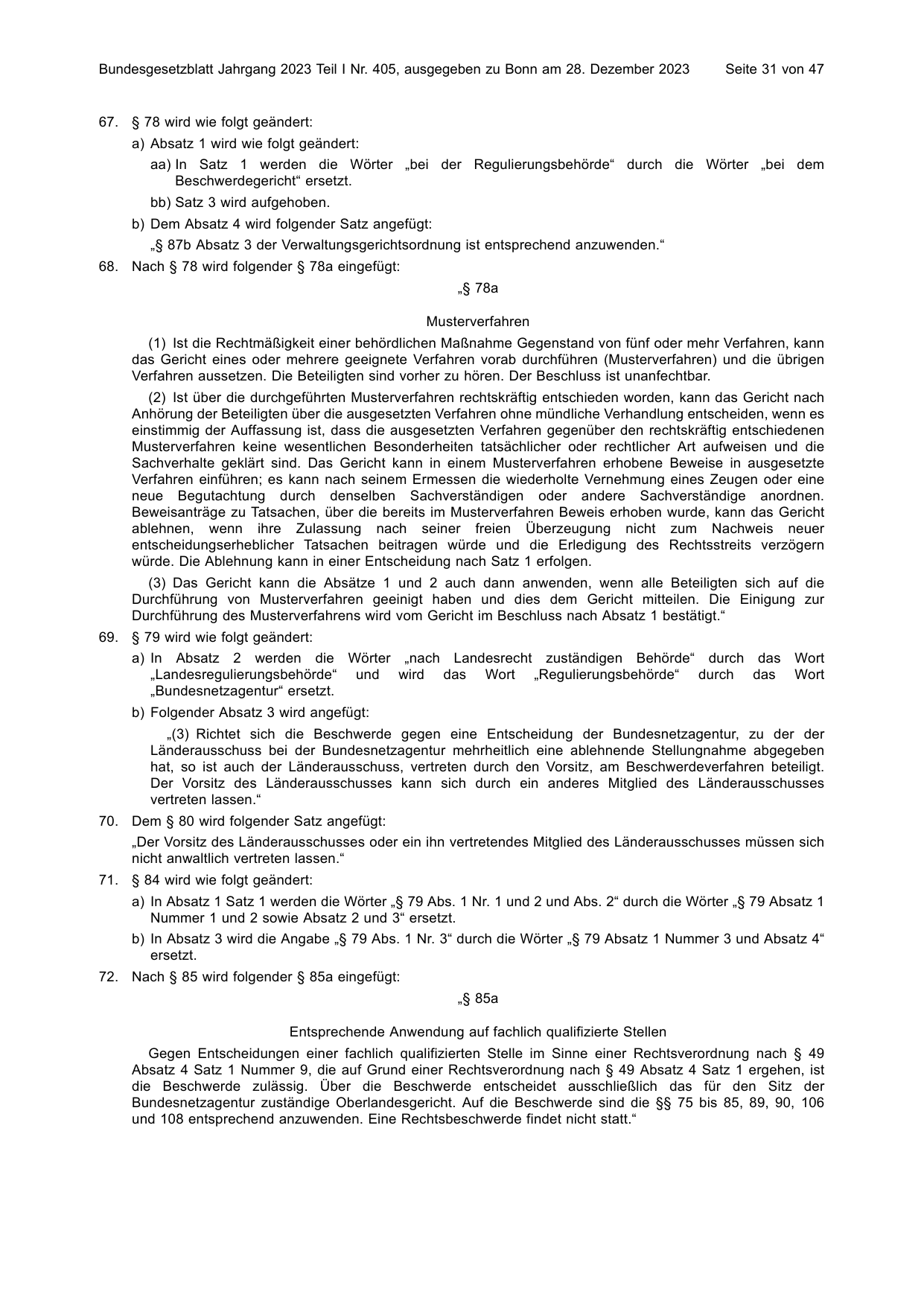 BGBl. 2023, Seite 31 — Originalseite als Abbildung