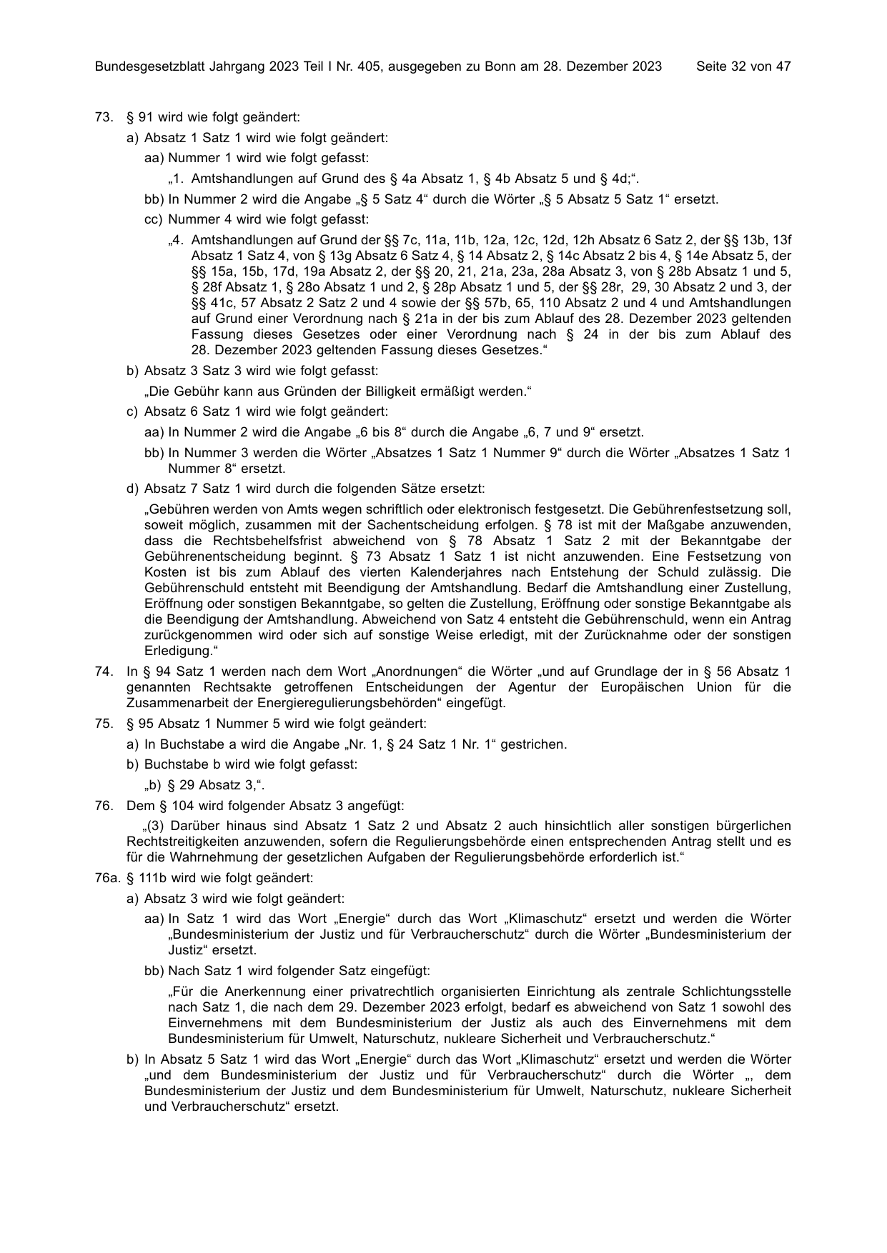 BGBl. 2023, Seite 32 — Originalseite als Abbildung