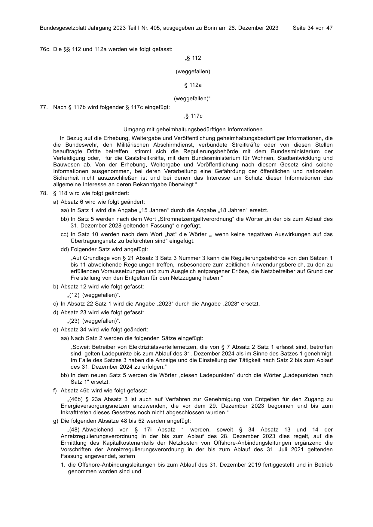 BGBl. 2023, Seite 34 — Originalseite als Abbildung