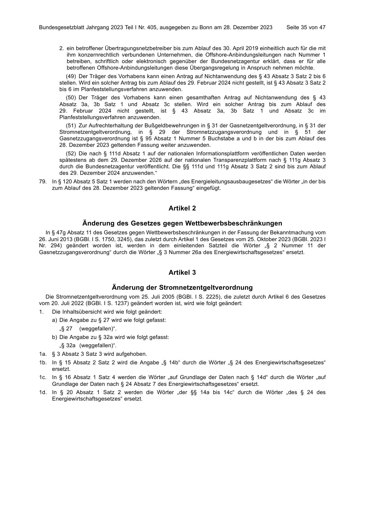BGBl. 2023, Seite 35 — Originalseite als Abbildung