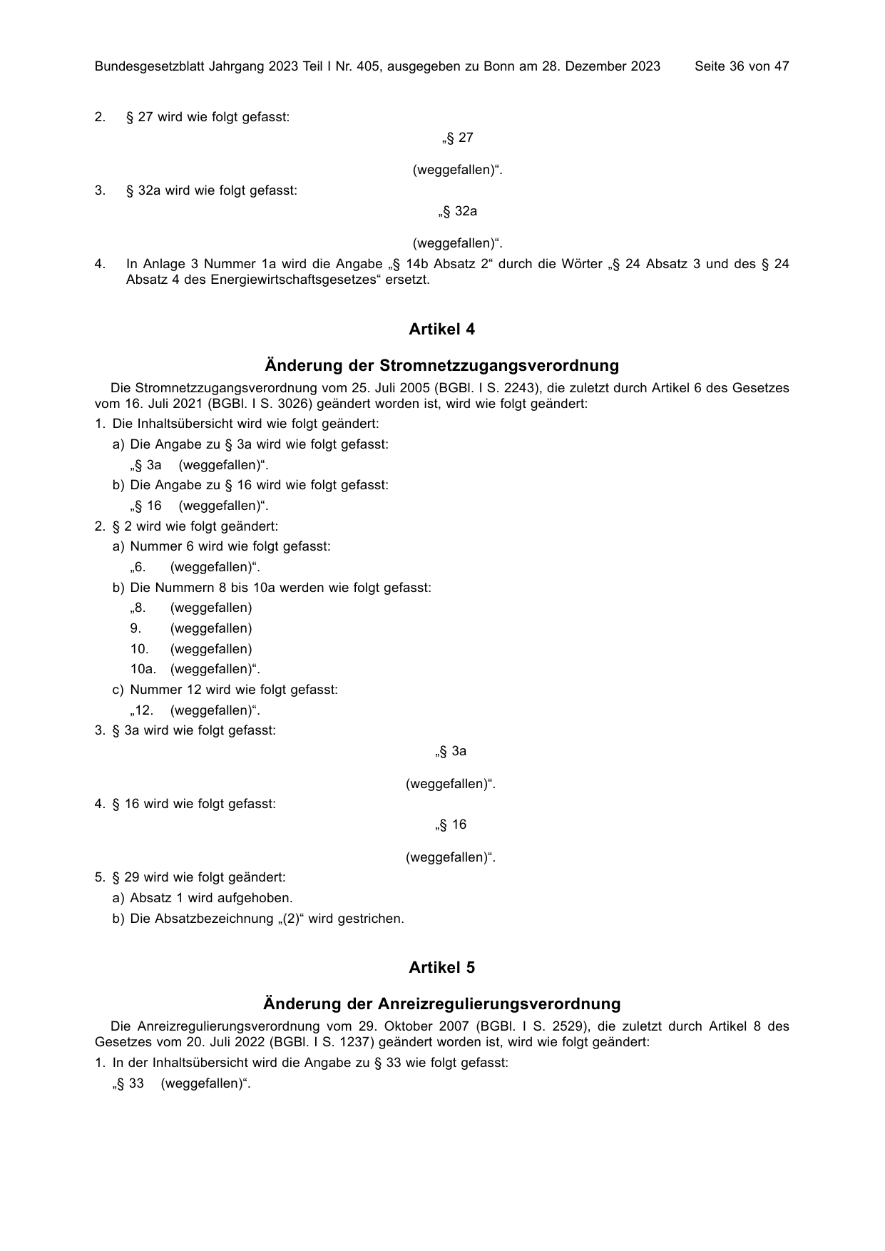 BGBl. 2023, Seite 36 — Originalseite als Abbildung