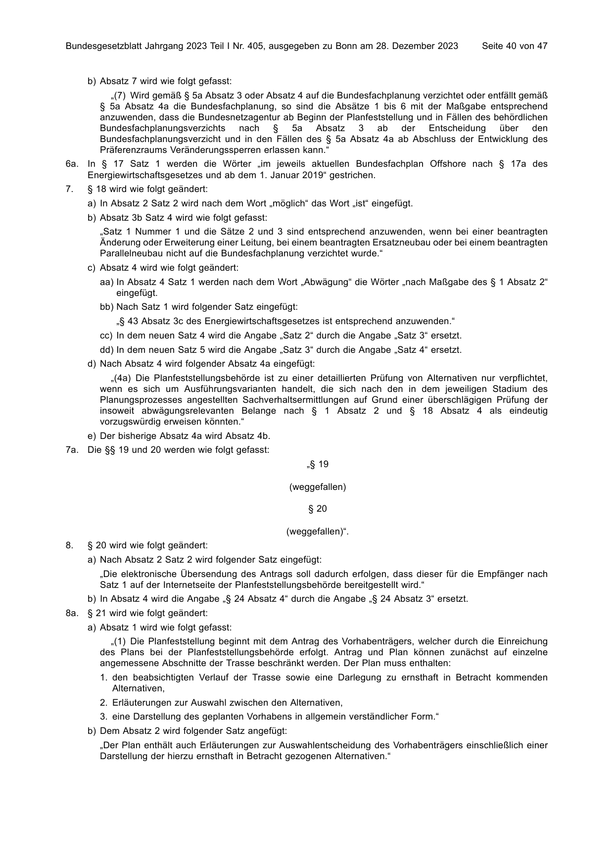 BGBl. 2023, Seite 40 — Originalseite als Abbildung