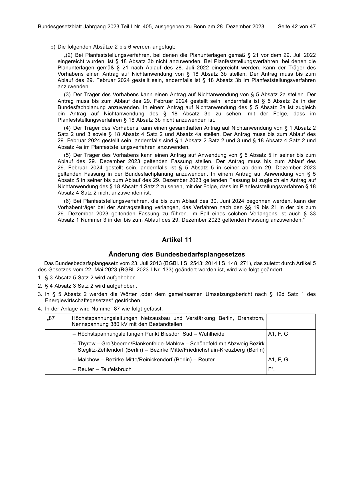 BGBl. 2023, Seite 42 — Originalseite als Abbildung