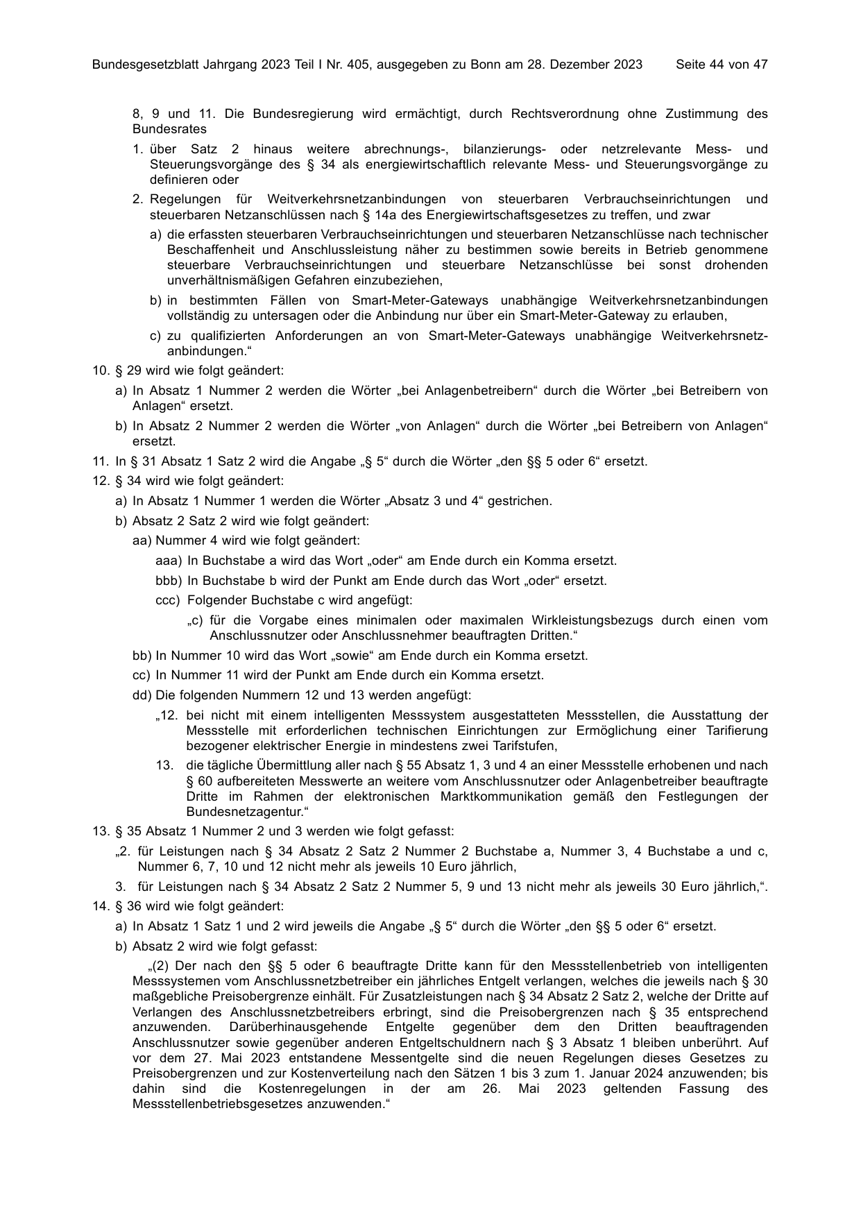 BGBl. 2023, Seite 44 — Originalseite als Abbildung
