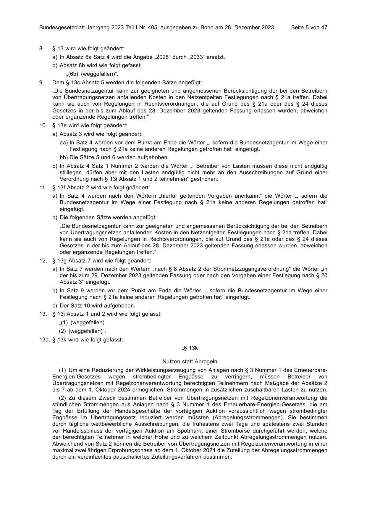 BGBl. 2023, Seite 5 — Originalseite als Abbildung