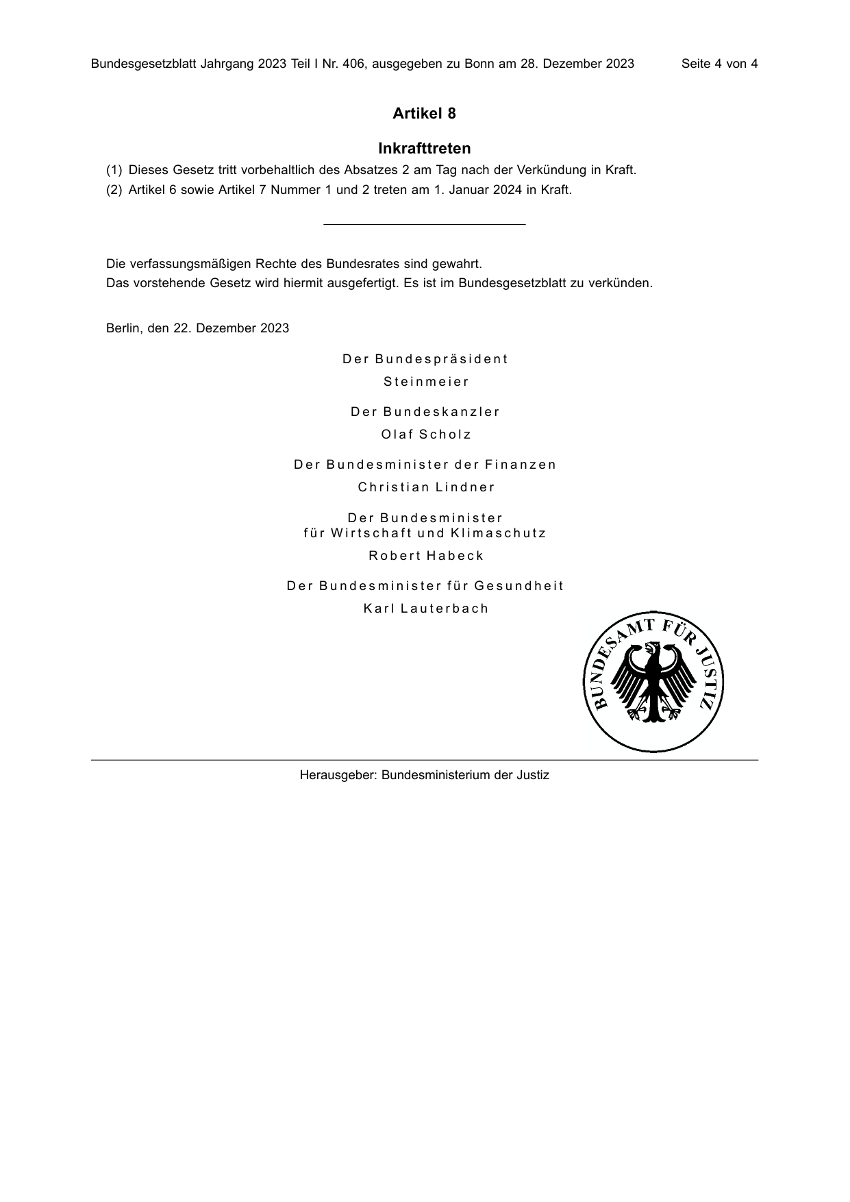 BGBl. 2023, Seite 4 — Originalseite als Abbildung