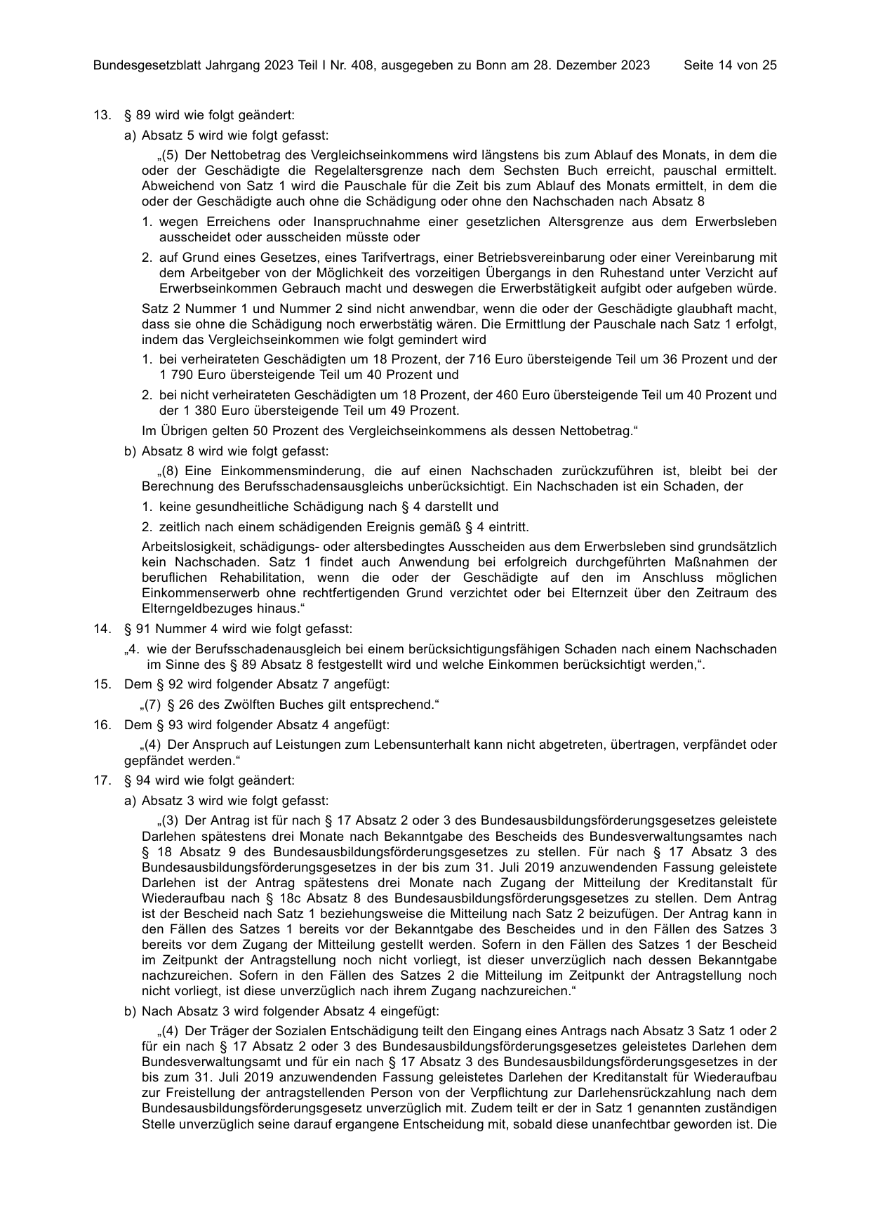 BGBl. 2023, Seite 14 — Originalseite als Abbildung