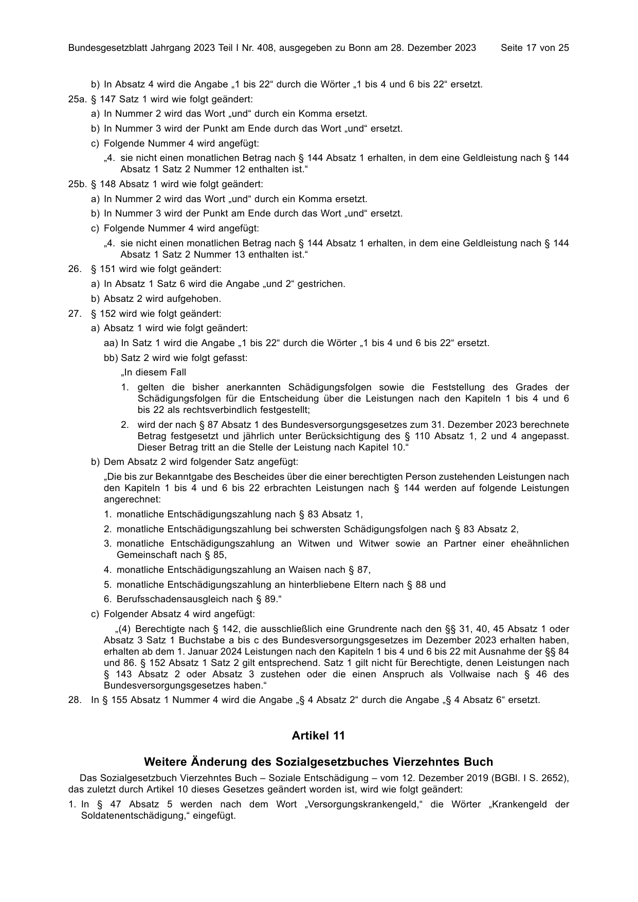 BGBl. 2023, Seite 17 — Originalseite als Abbildung
