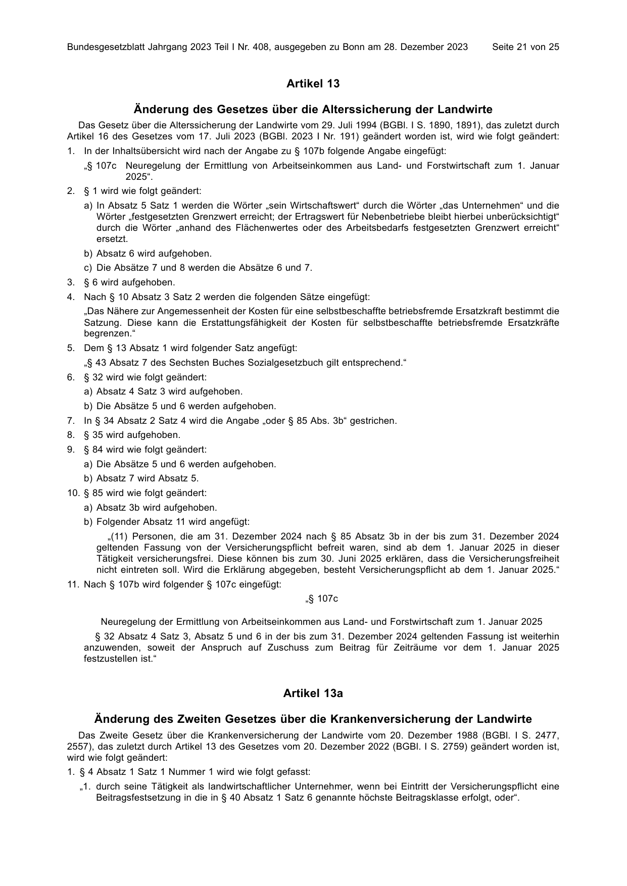 BGBl. 2023, Seite 21 — Originalseite als Abbildung
