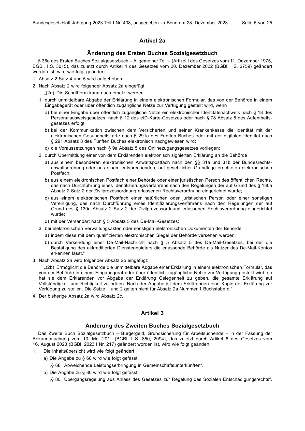 BGBl. 2023, Seite 5 — Originalseite als Abbildung