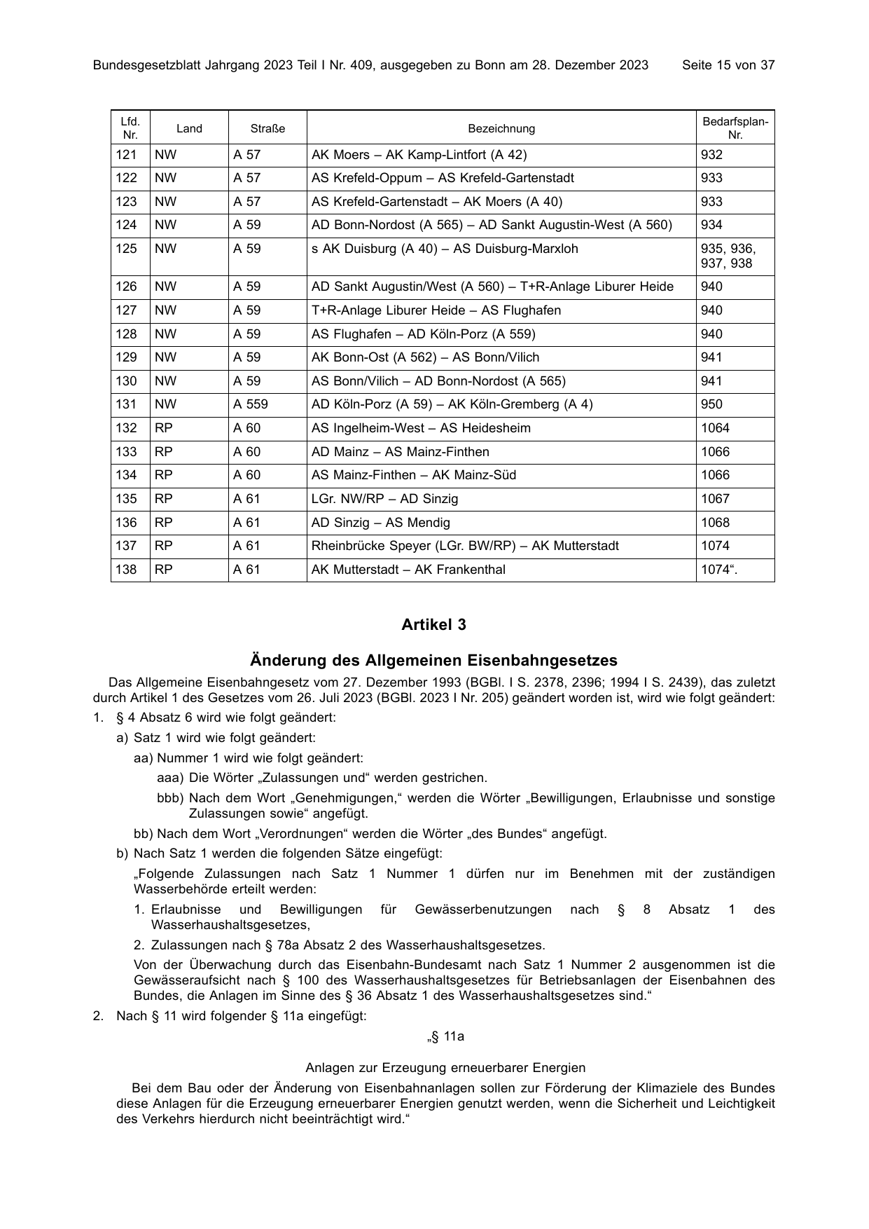 BGBl. 2023, Seite 15 — Originalseite als Abbildung