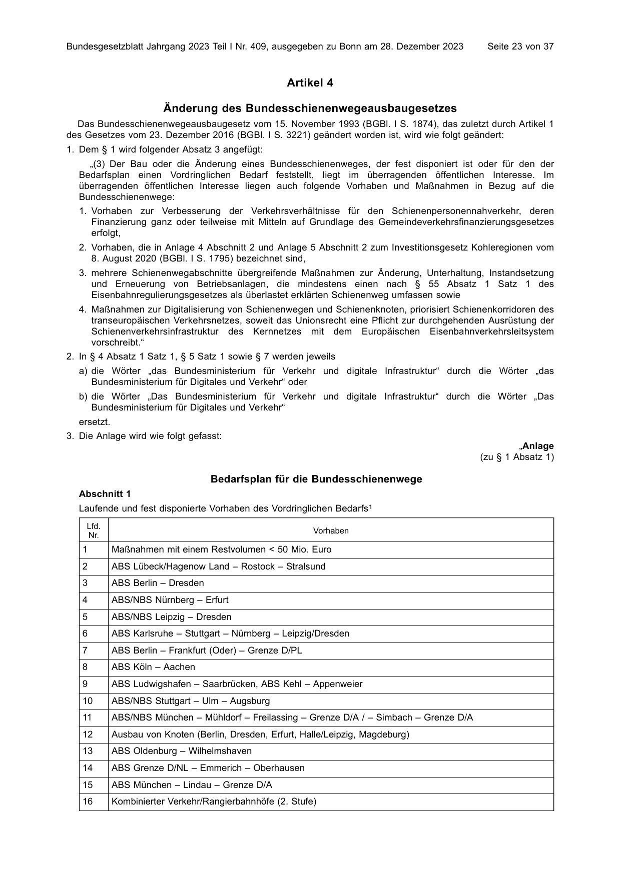 BGBl. 2023, Seite 23 — Originalseite als Abbildung