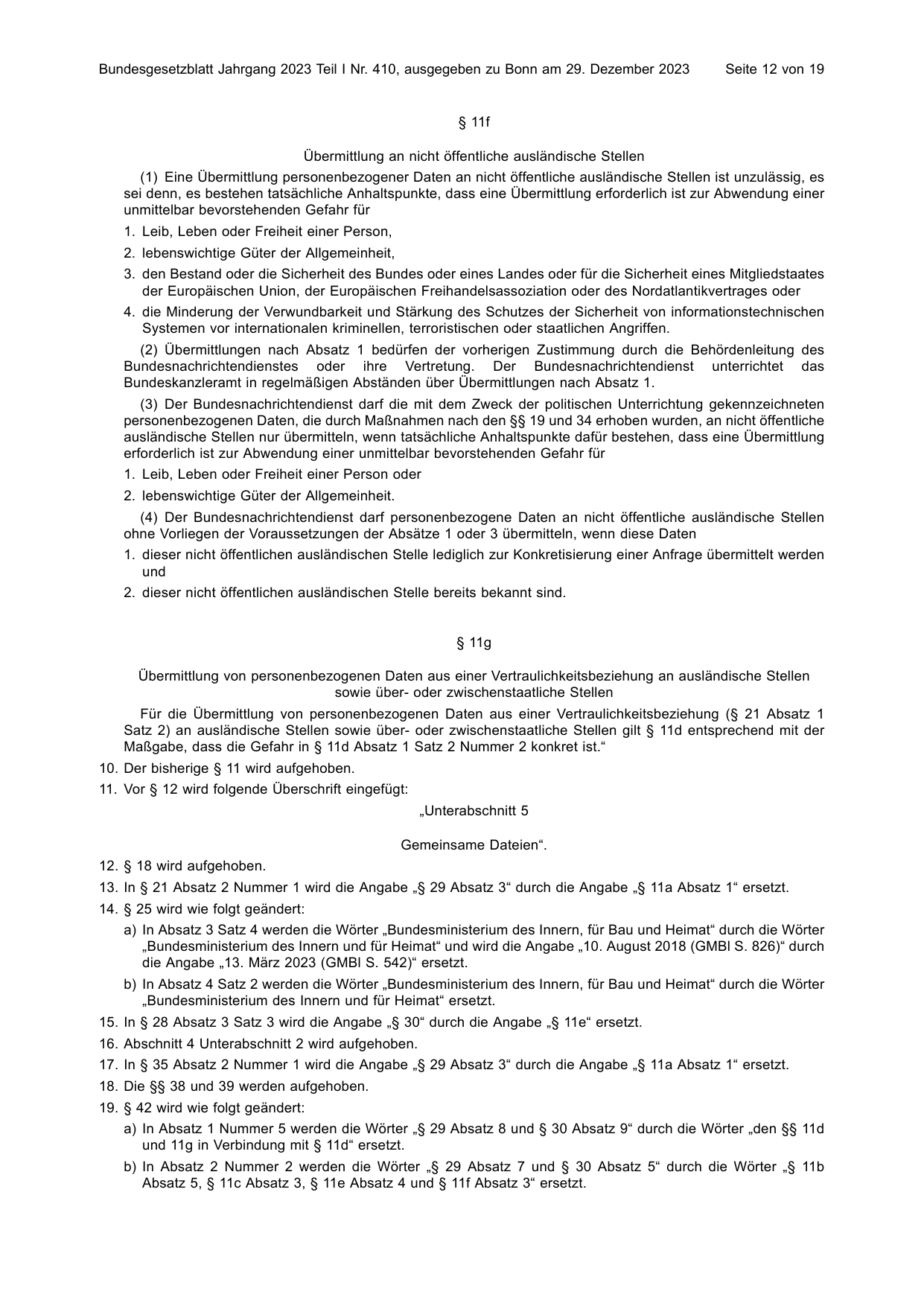 BGBl. 2023, Seite 12 — Originalseite als Abbildung