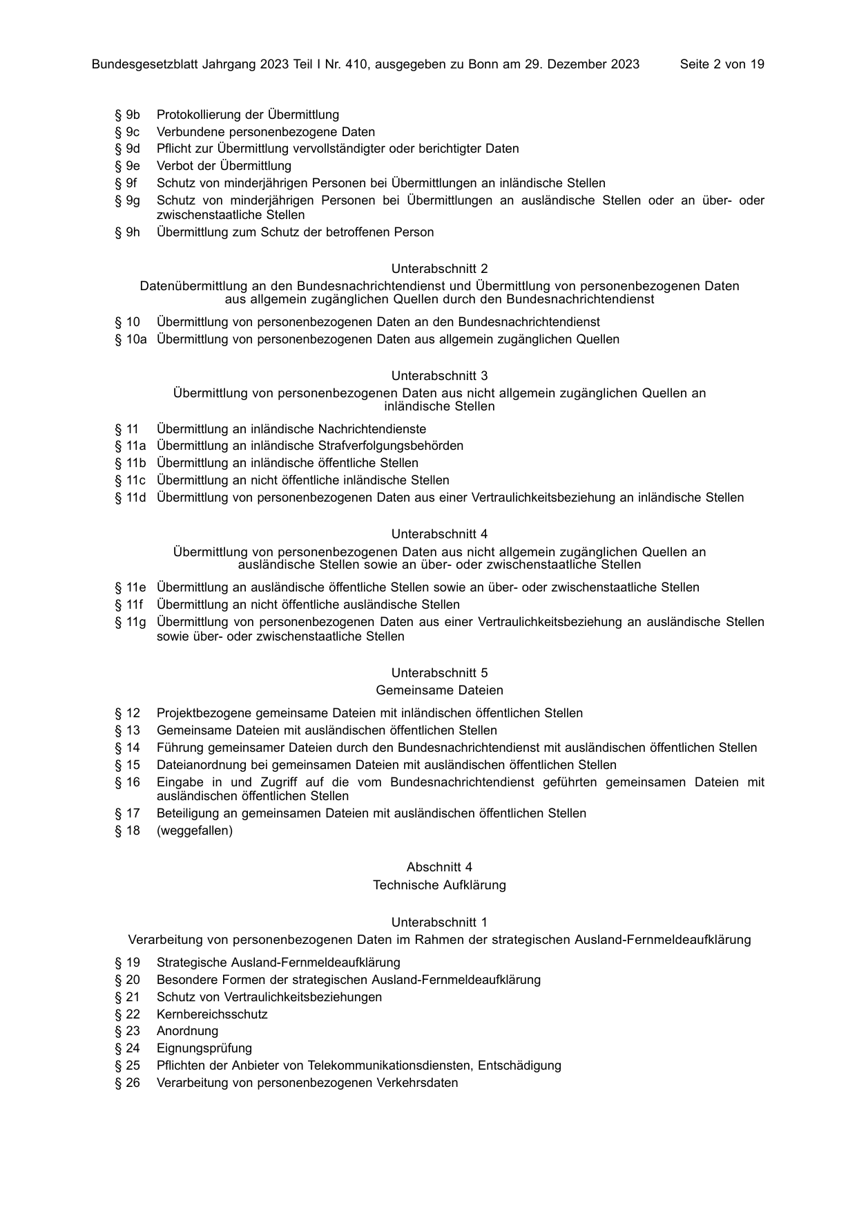 BGBl. 2023, Seite 2 — Originalseite als Abbildung