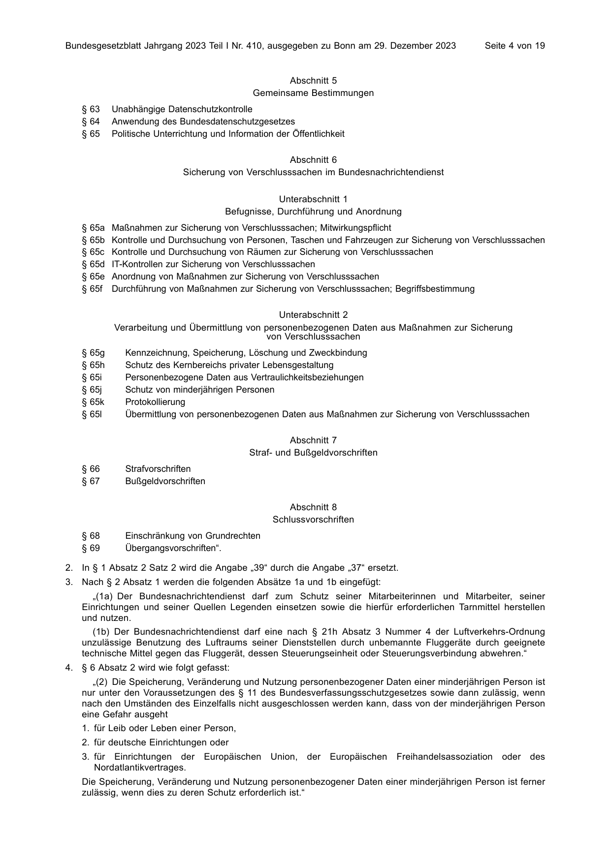BGBl. 2023, Seite 4 — Originalseite als Abbildung