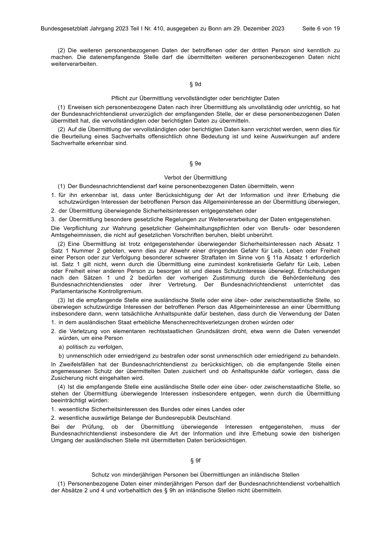 BGBl. 2023, Seite 6 — Originalseite als Abbildung