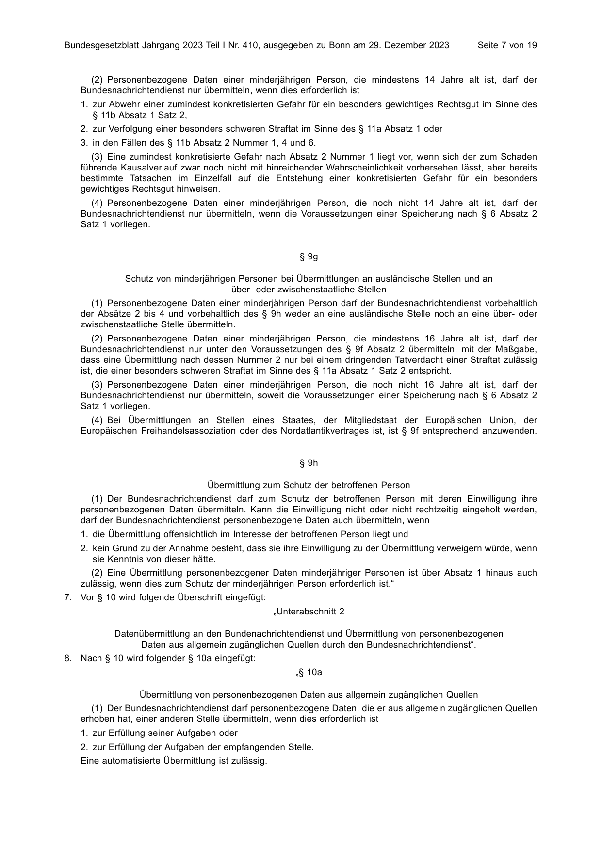 BGBl. 2023, Seite 7 — Originalseite als Abbildung