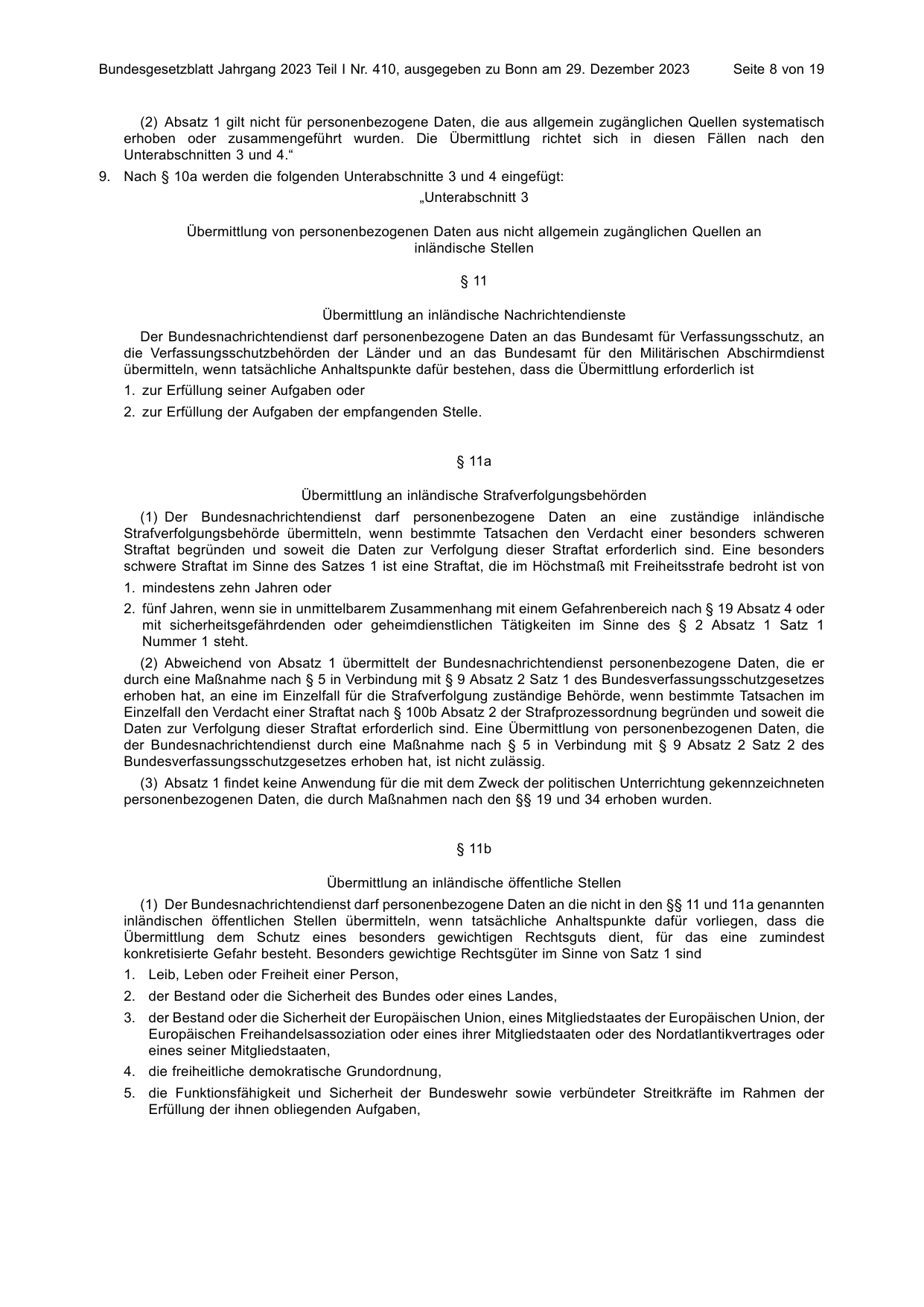 BGBl. 2023, Seite 8 — Originalseite als Abbildung