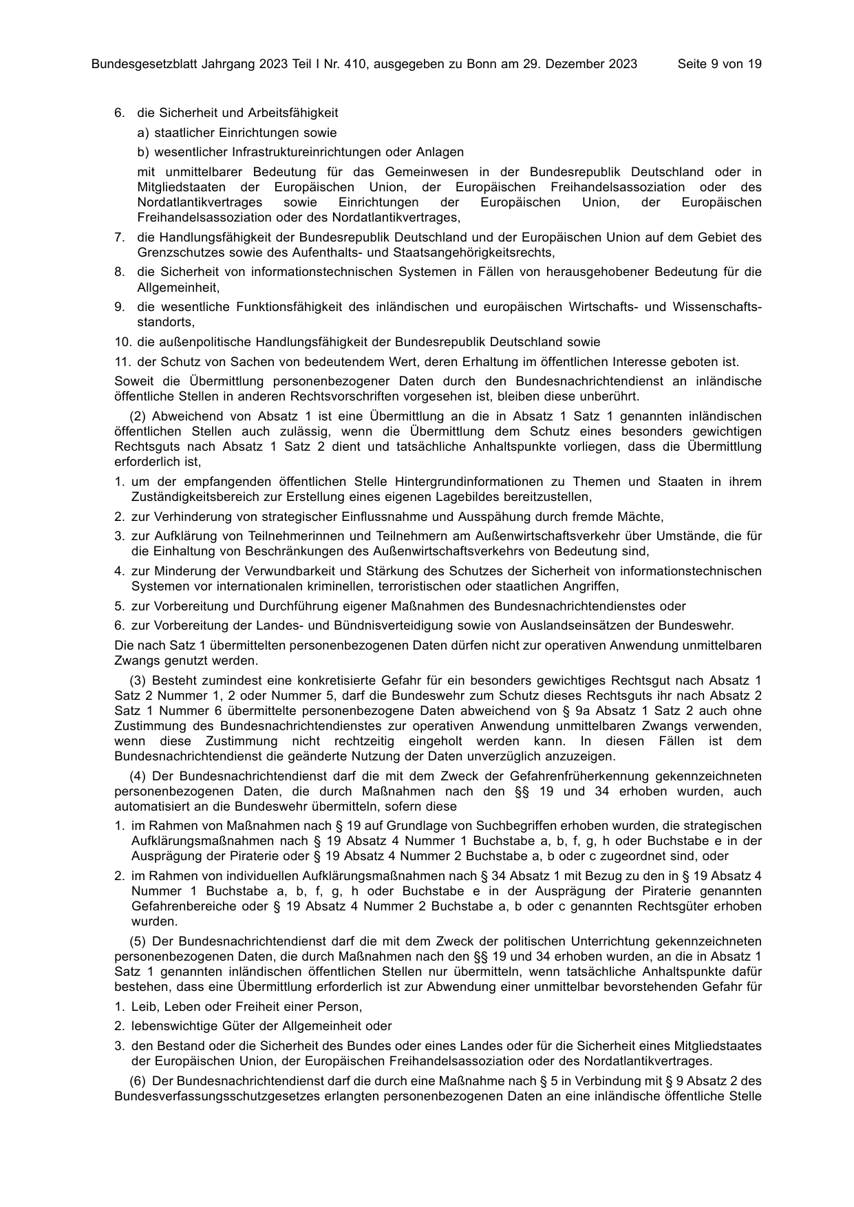 BGBl. 2023, Seite 9 — Originalseite als Abbildung