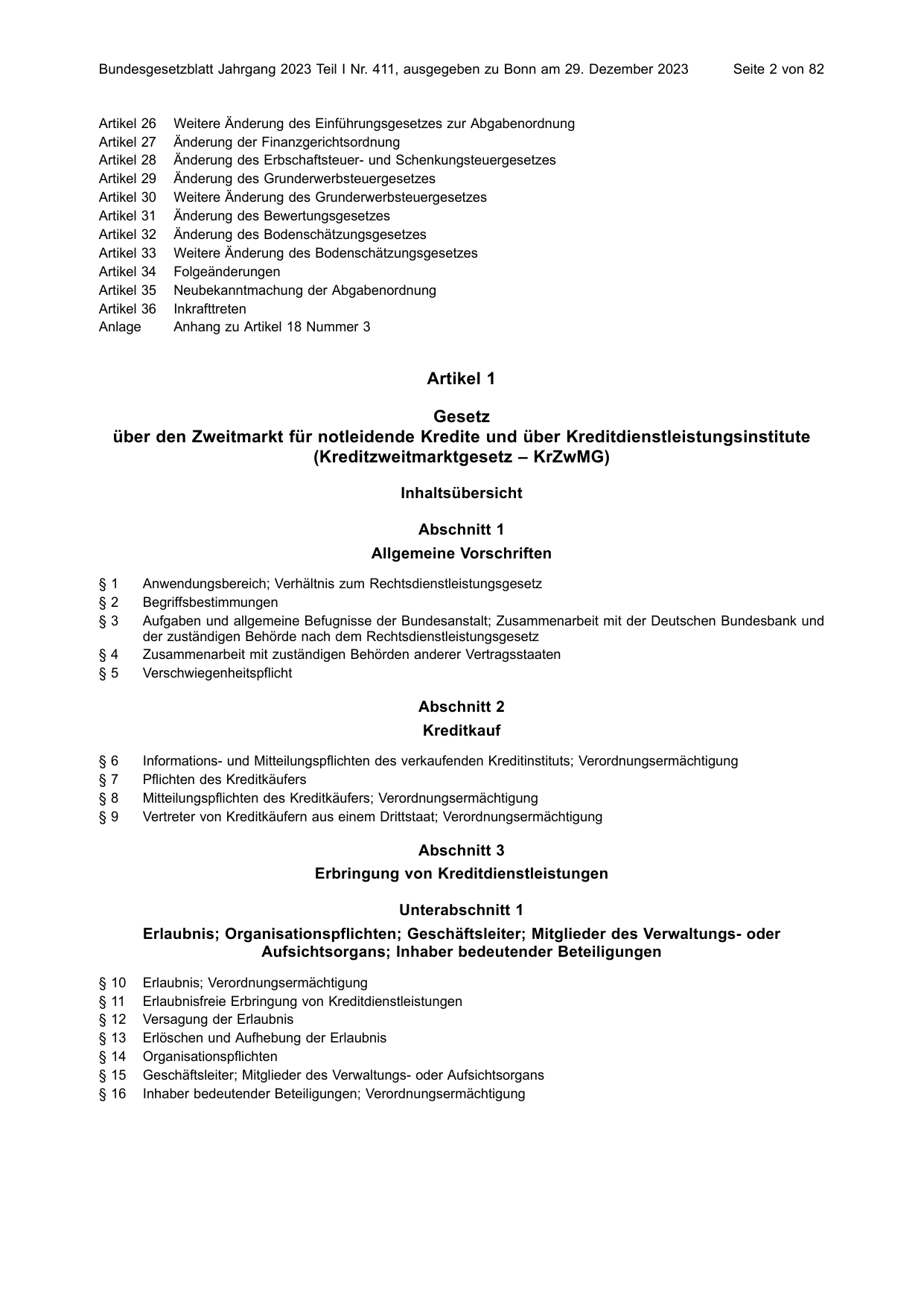 BGBl. 2023, Seite 2 — Originalseite als Abbildung