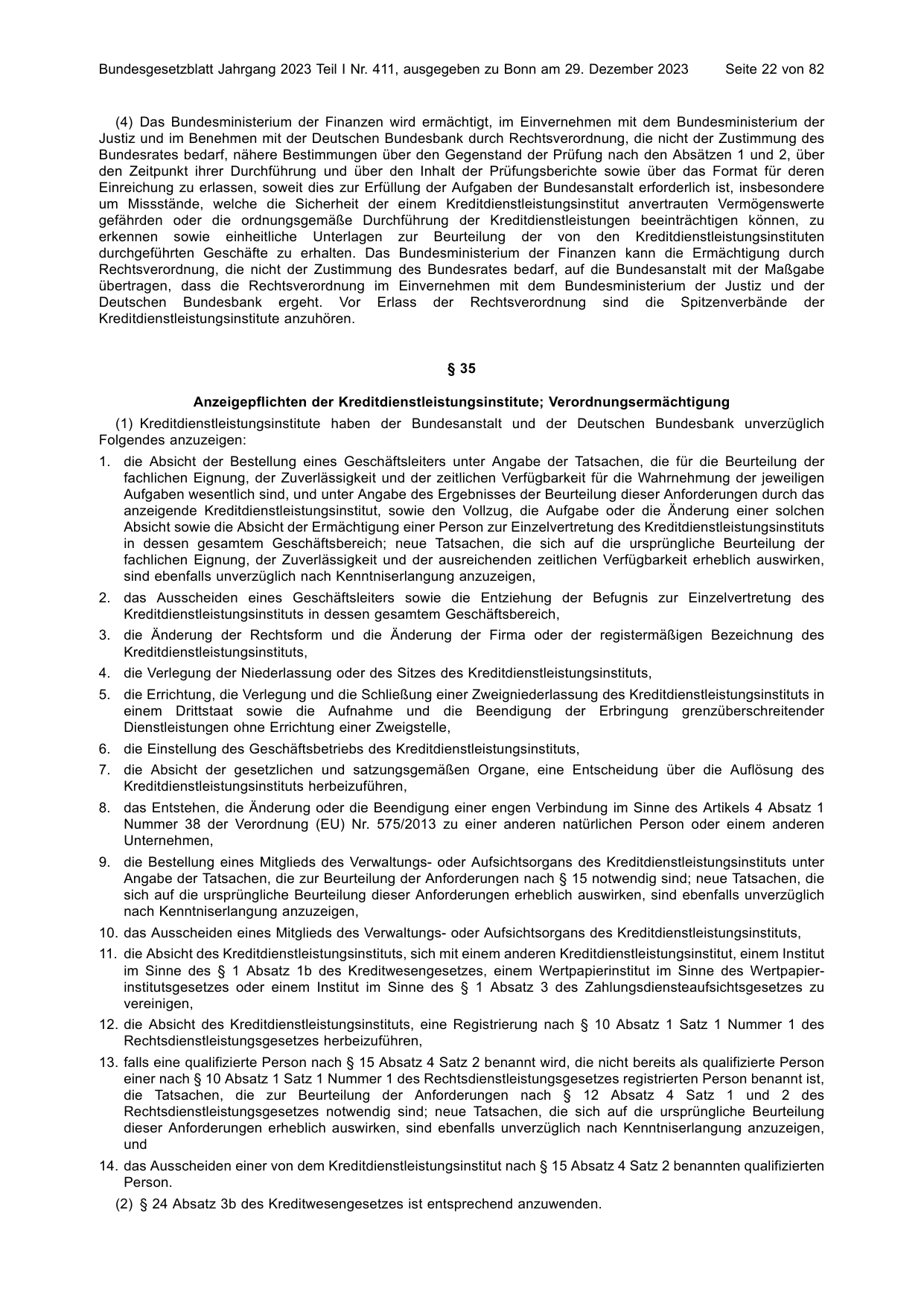 BGBl. 2023, Seite 22 — Originalseite als Abbildung