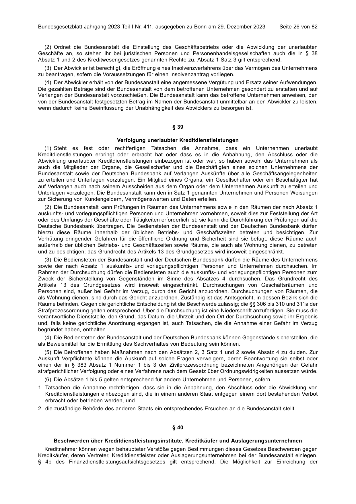 BGBl. 2023, Seite 26 — Originalseite als Abbildung